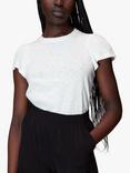 Whistles Cotton Frill Sleeve T-Shirt, White