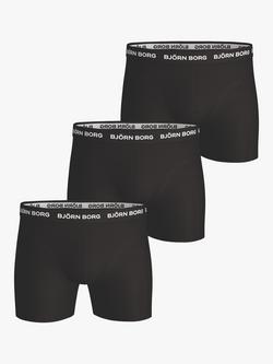 Björn Borg Logo Band Essential Trunk, Pack of 3, Black, Black