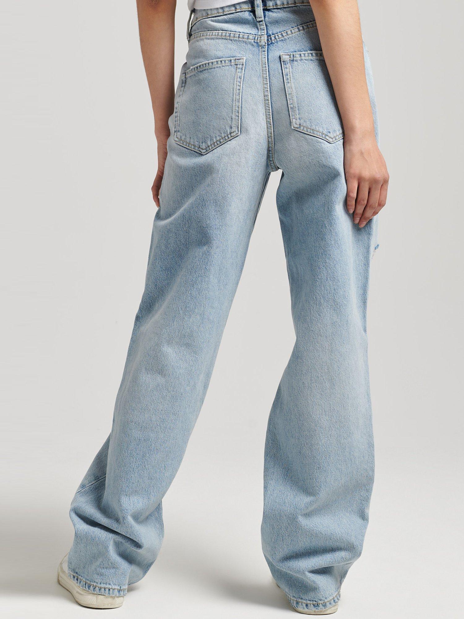 Product image 4 of 6, which shows Superdry Organic Vintage Wide Leg Distressed Jeans, Spring Vintage, W26/L30