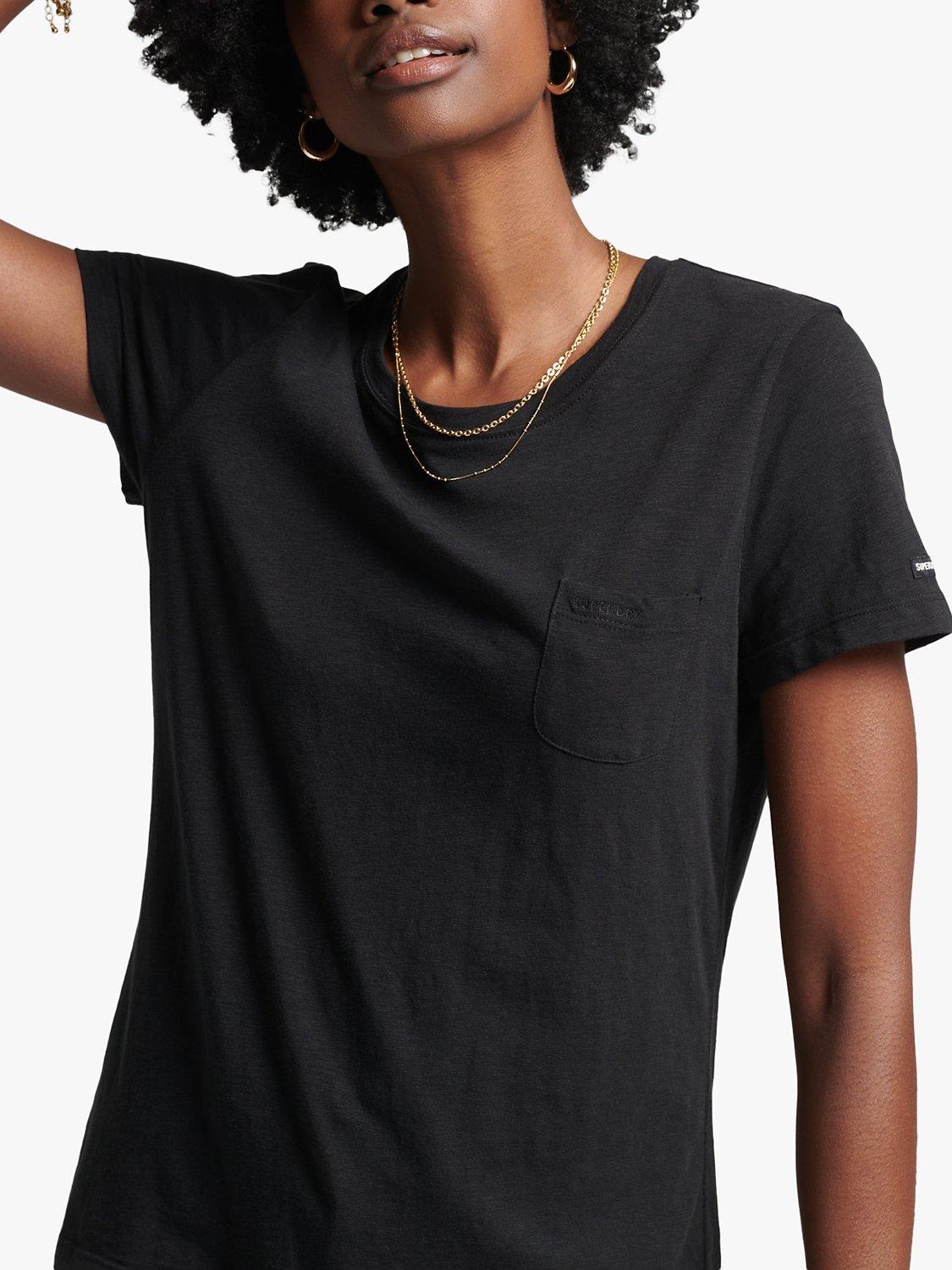 Superdry Organic Pocket Crew Neck T-Shirt, Black