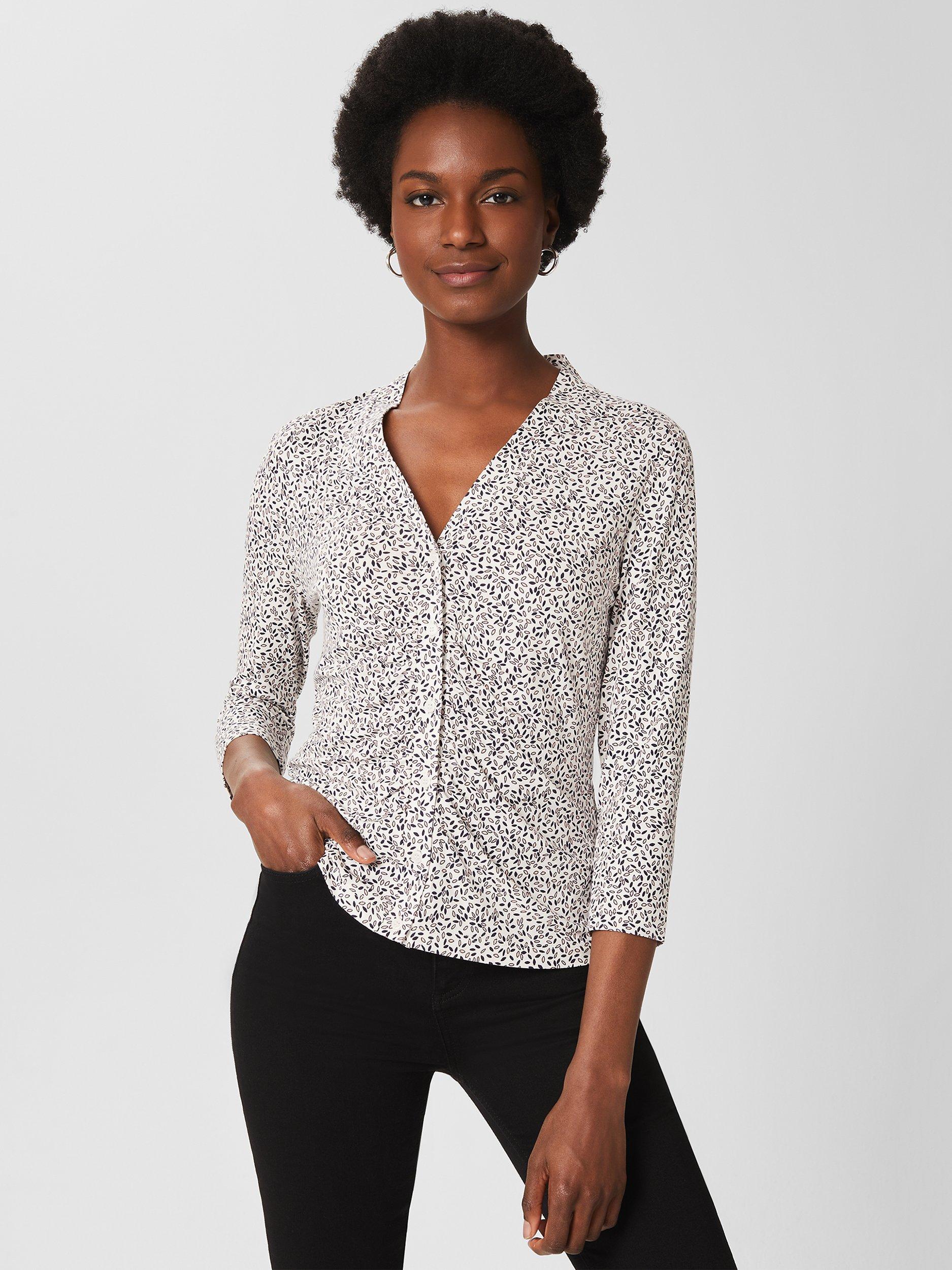 Hobbs Hattie Abstract Print Jersey Top