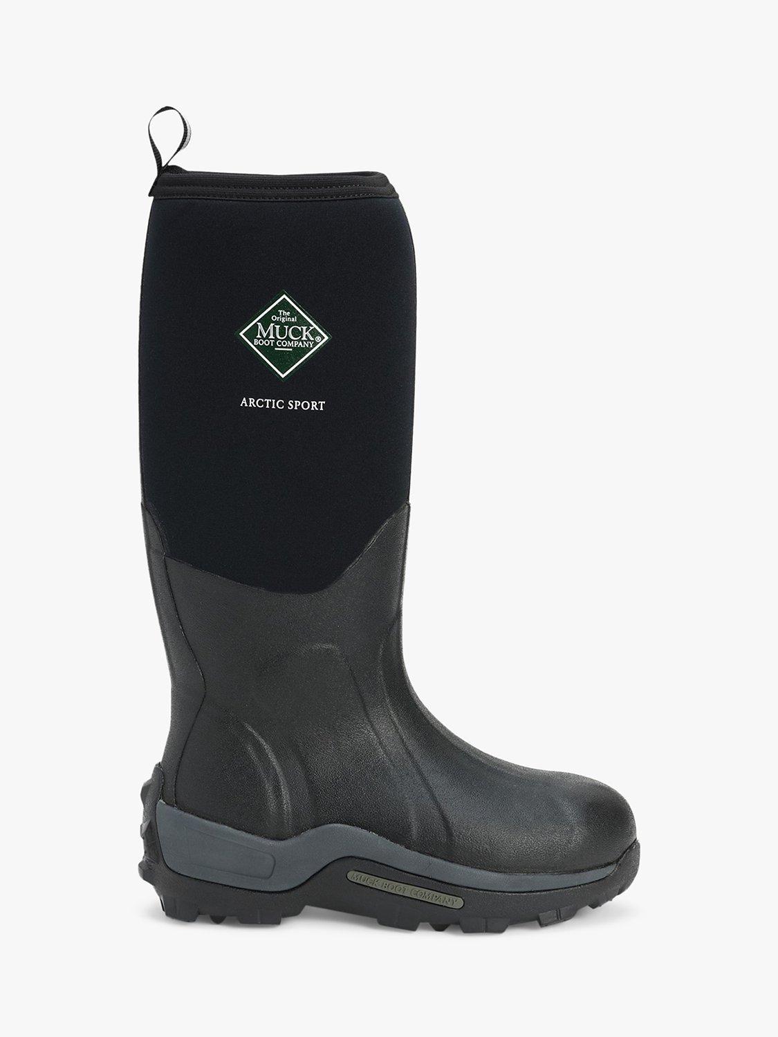 Product image 1 of 5, which shows Muck Arctic Sport Pull On Wellington Boots, Black, 4