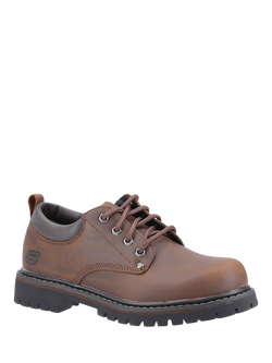 Skechers Leather Tom Cats Lace Up Oxford Shoes, Dark Brown - view 2, Dark Brown