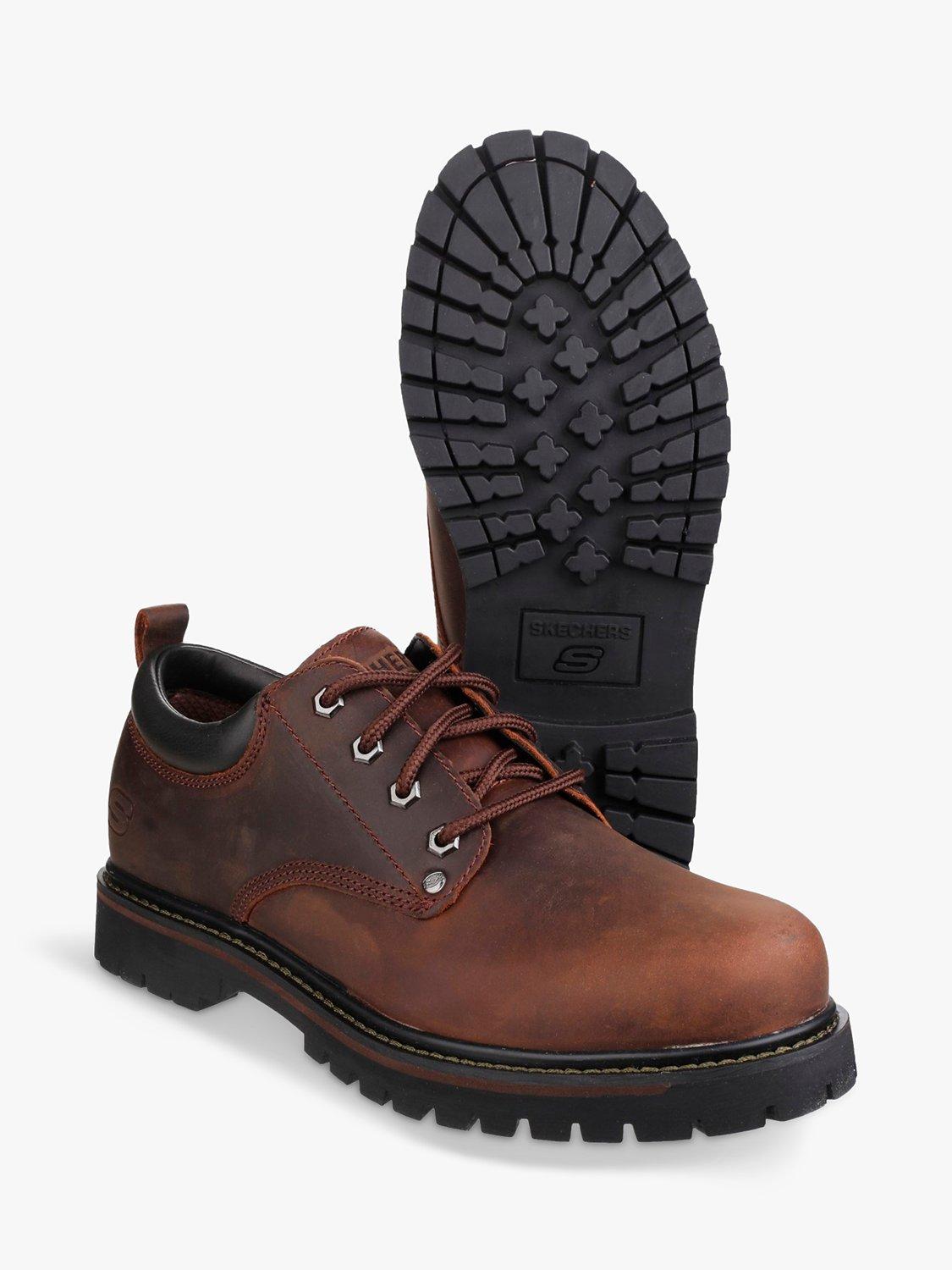 Product image 4 of 5, which shows Skechers Leather Tom Cats Lace Up Oxford Shoes, Dark Brown, 6