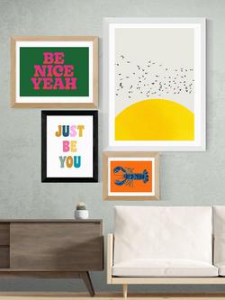 EAST END PRINTS apricot+birch 'Just Be You' Framed Print - view 2, Black Frame