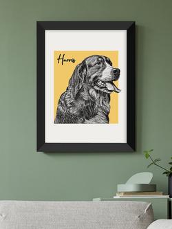 Treat Republic Personalised Sketched Pet Framed Print - view 2, Black Frame