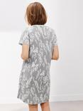 John Lewis Wisteria Short Sleeve Nightdress, Grey/White