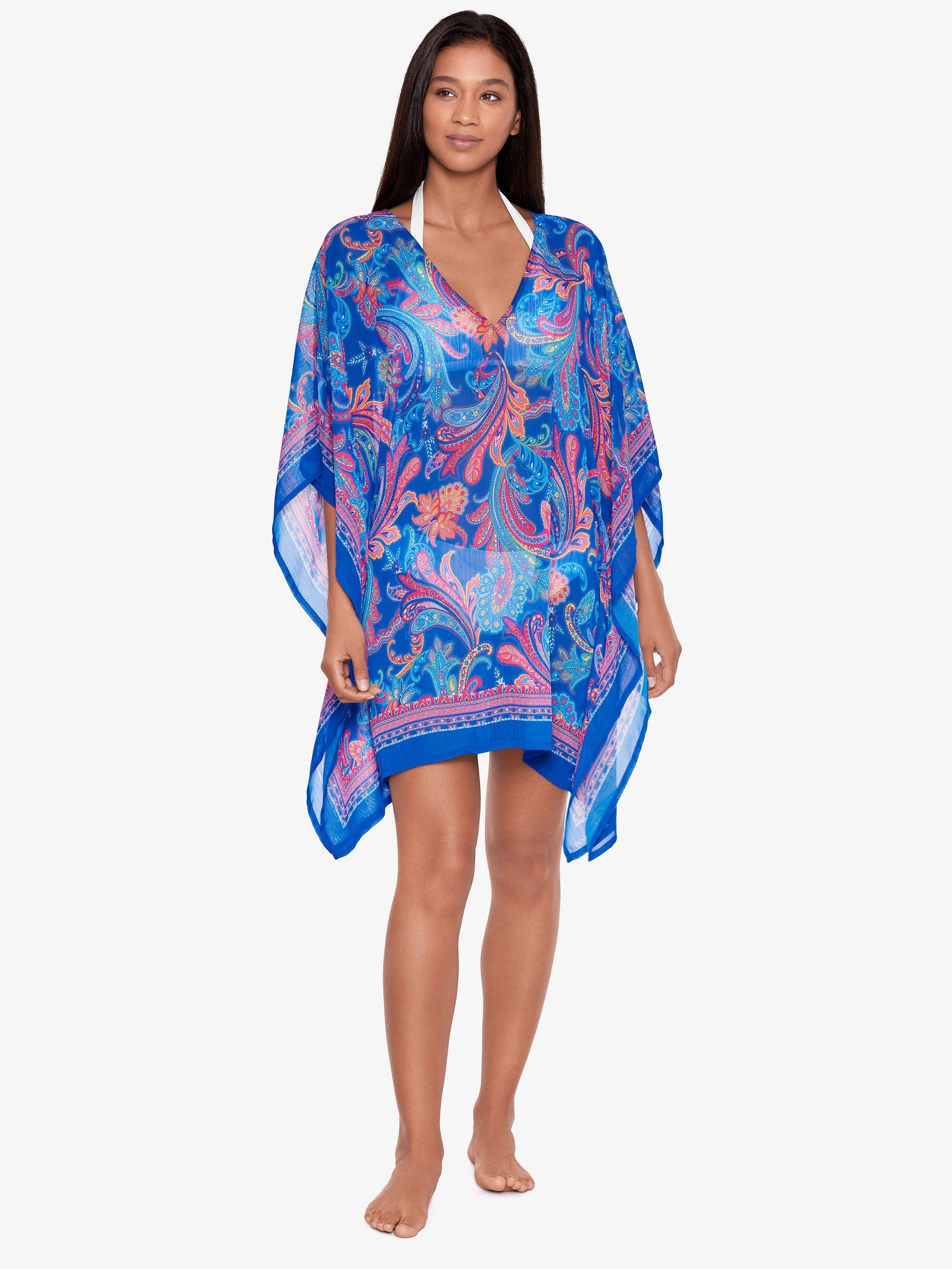 Lauren Ralph Lauren Summer Paisley Crinkle Chiffon Tunic Coverup, Multi