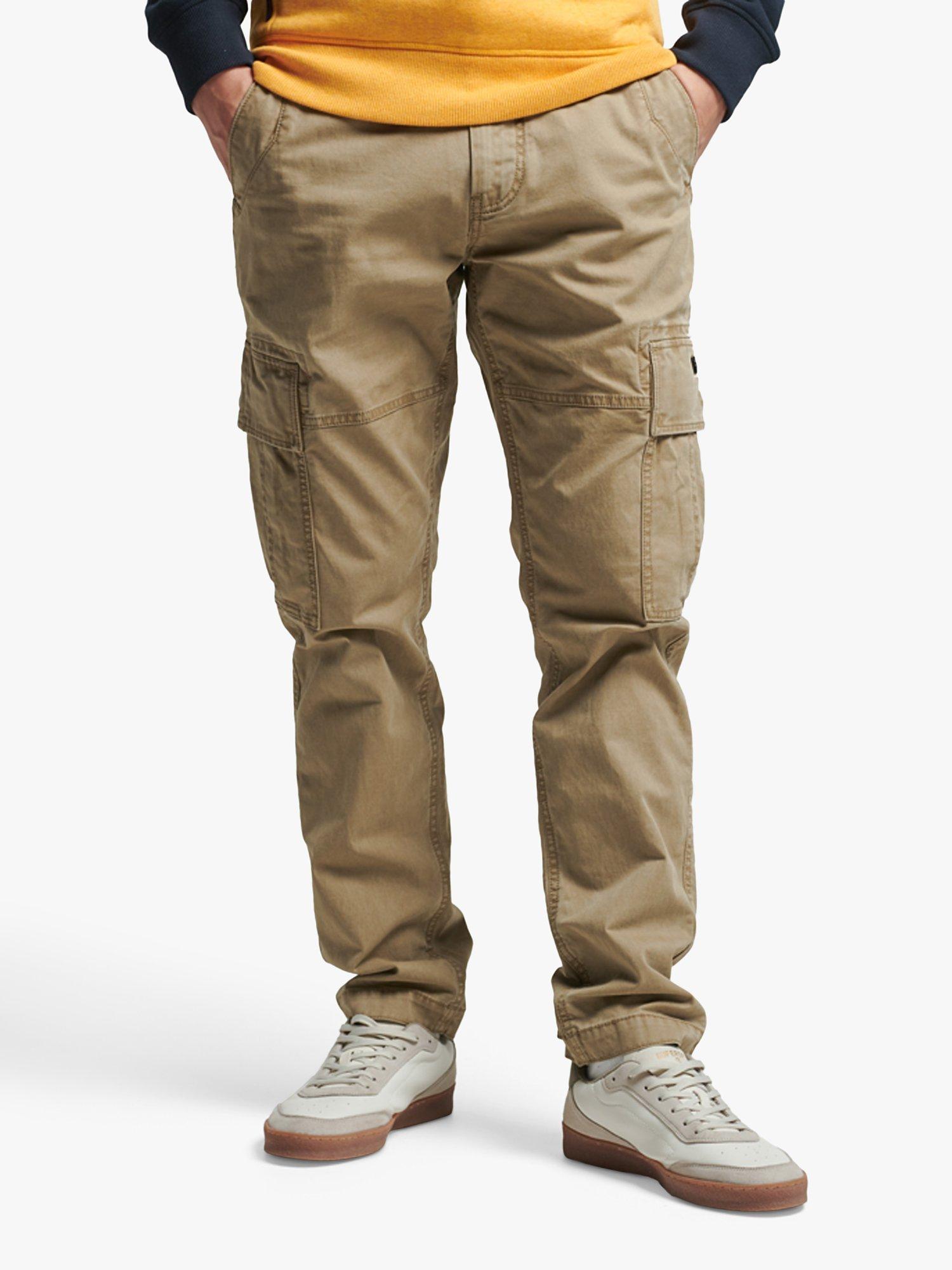 Superdry Organic Cotton Core Cargo Trousers, Beige