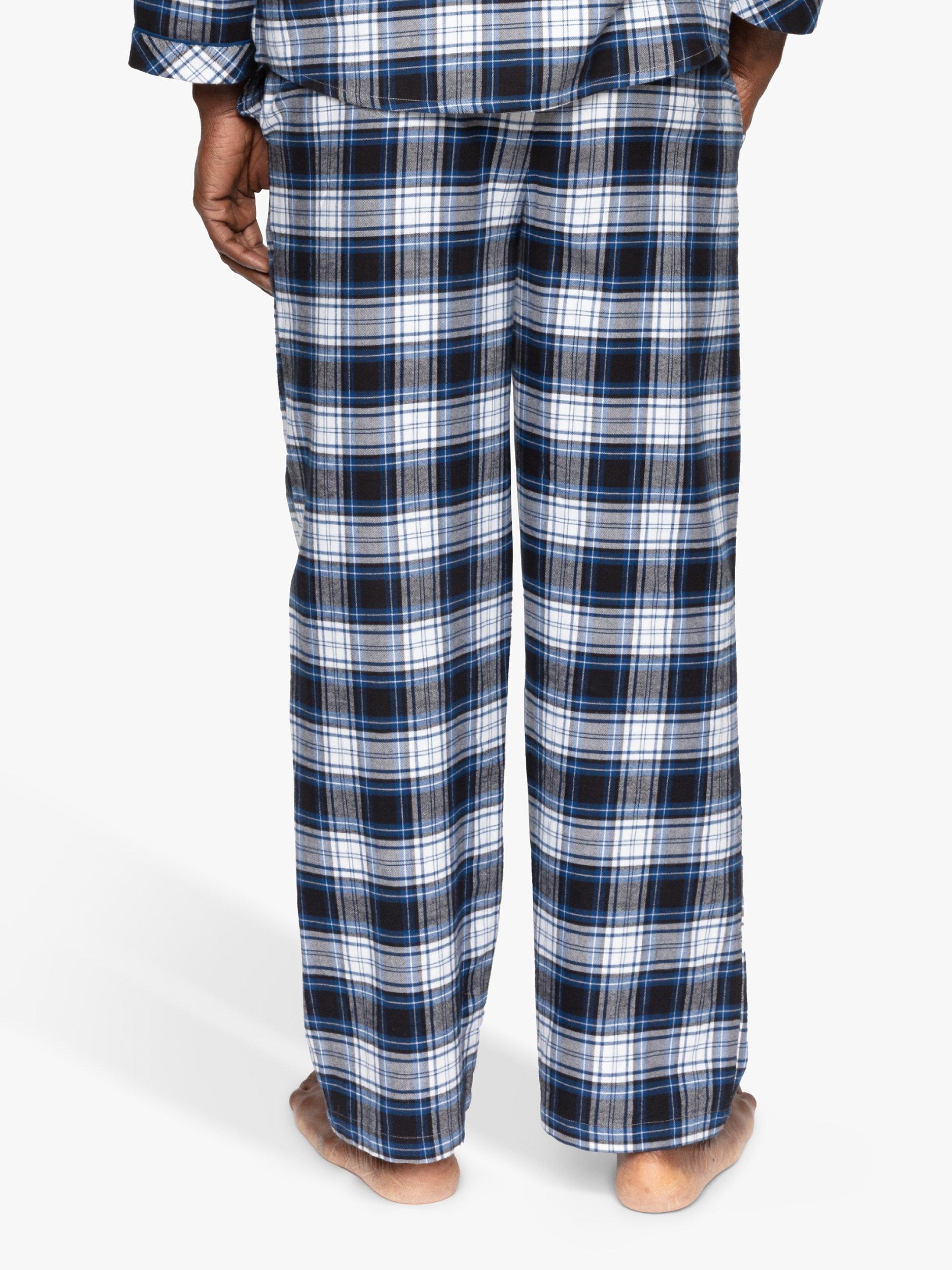 Product image 2 of 4, which shows Cyberjammies Cotton Check Pyjama Trousers, Blue, S