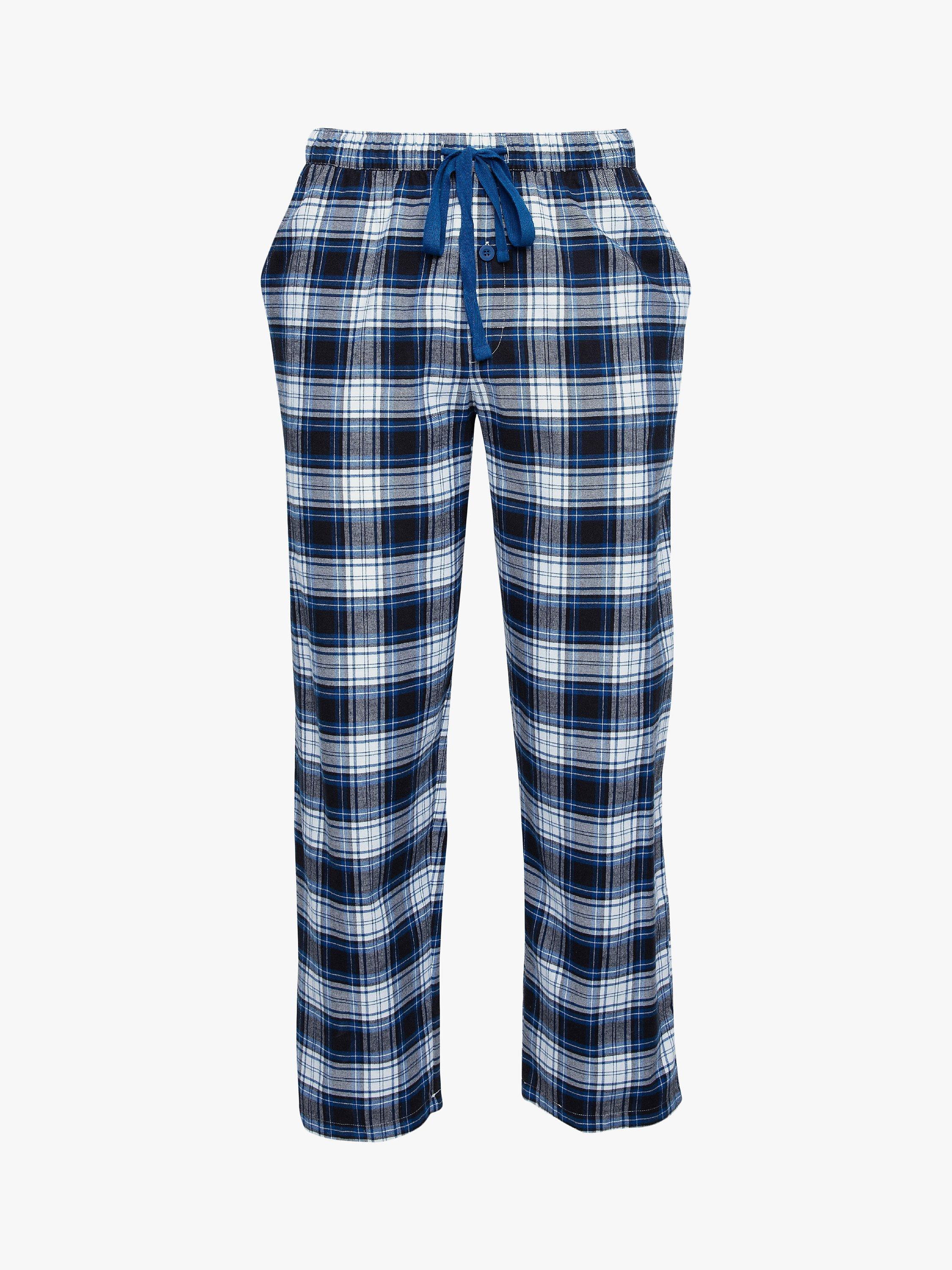 Product image 3 of 4, which shows Cyberjammies Cotton Check Pyjama Trousers, Blue, S