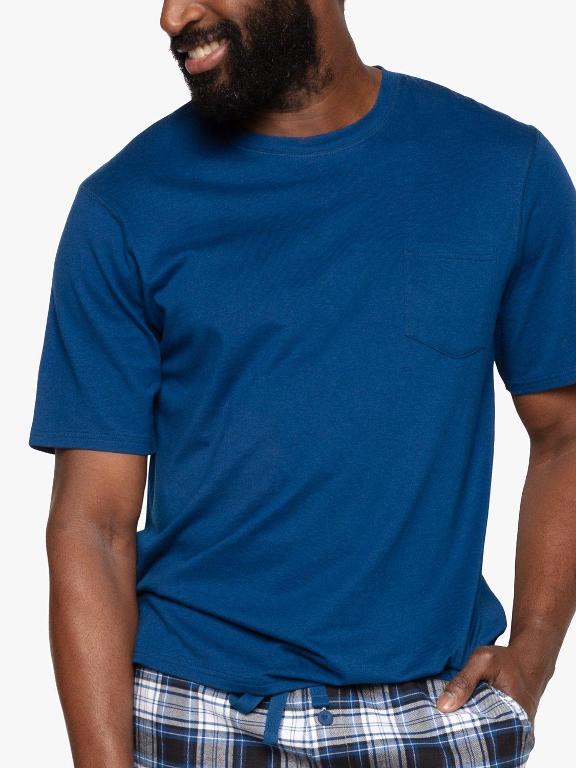 Product image 1 of 4, which shows Cyberjammies Apollo Short Sleeve Lounge Top, Blue, M