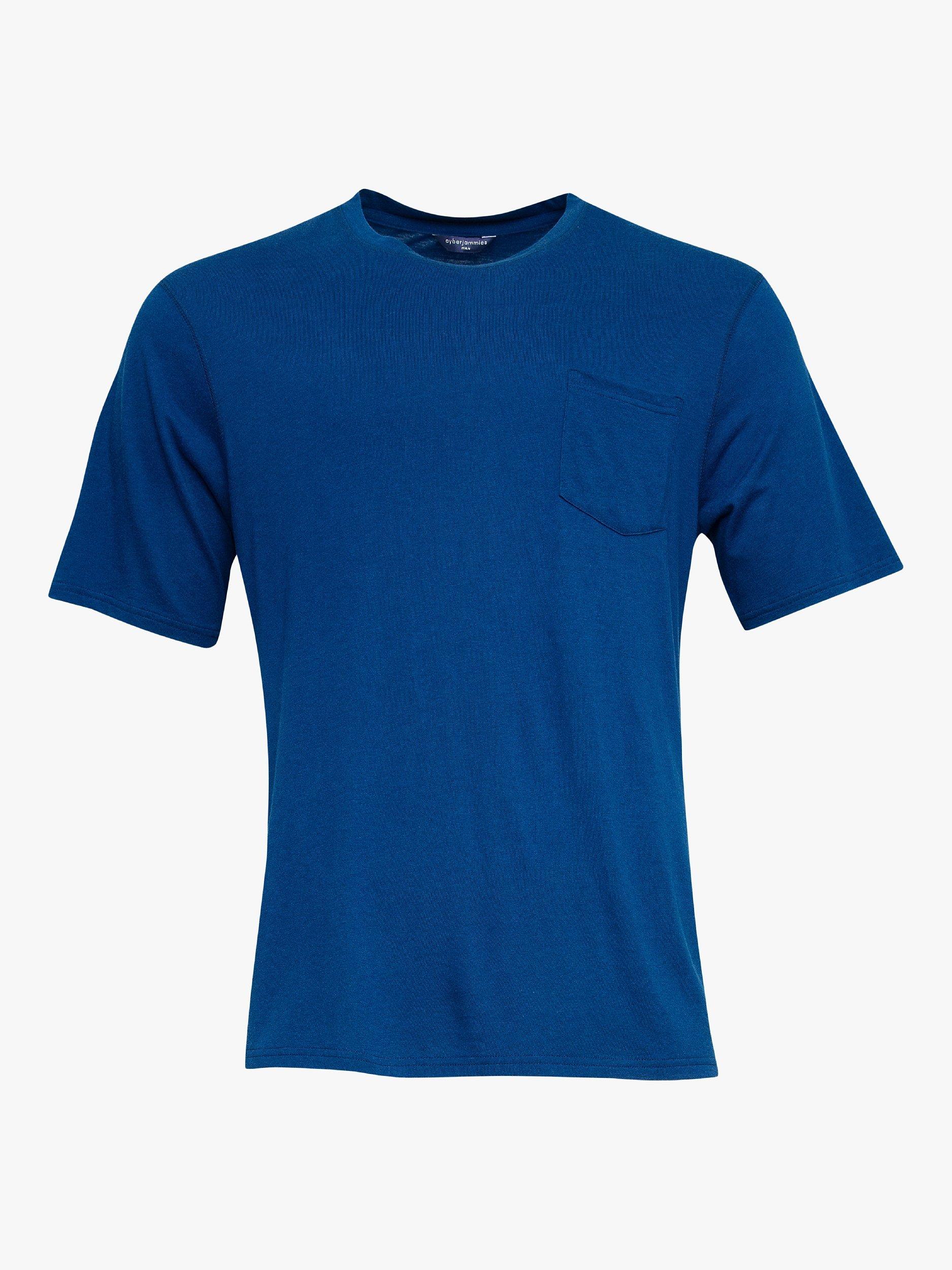 Product image 3 of 4, which shows Cyberjammies Apollo Short Sleeve Lounge Top, Blue, M