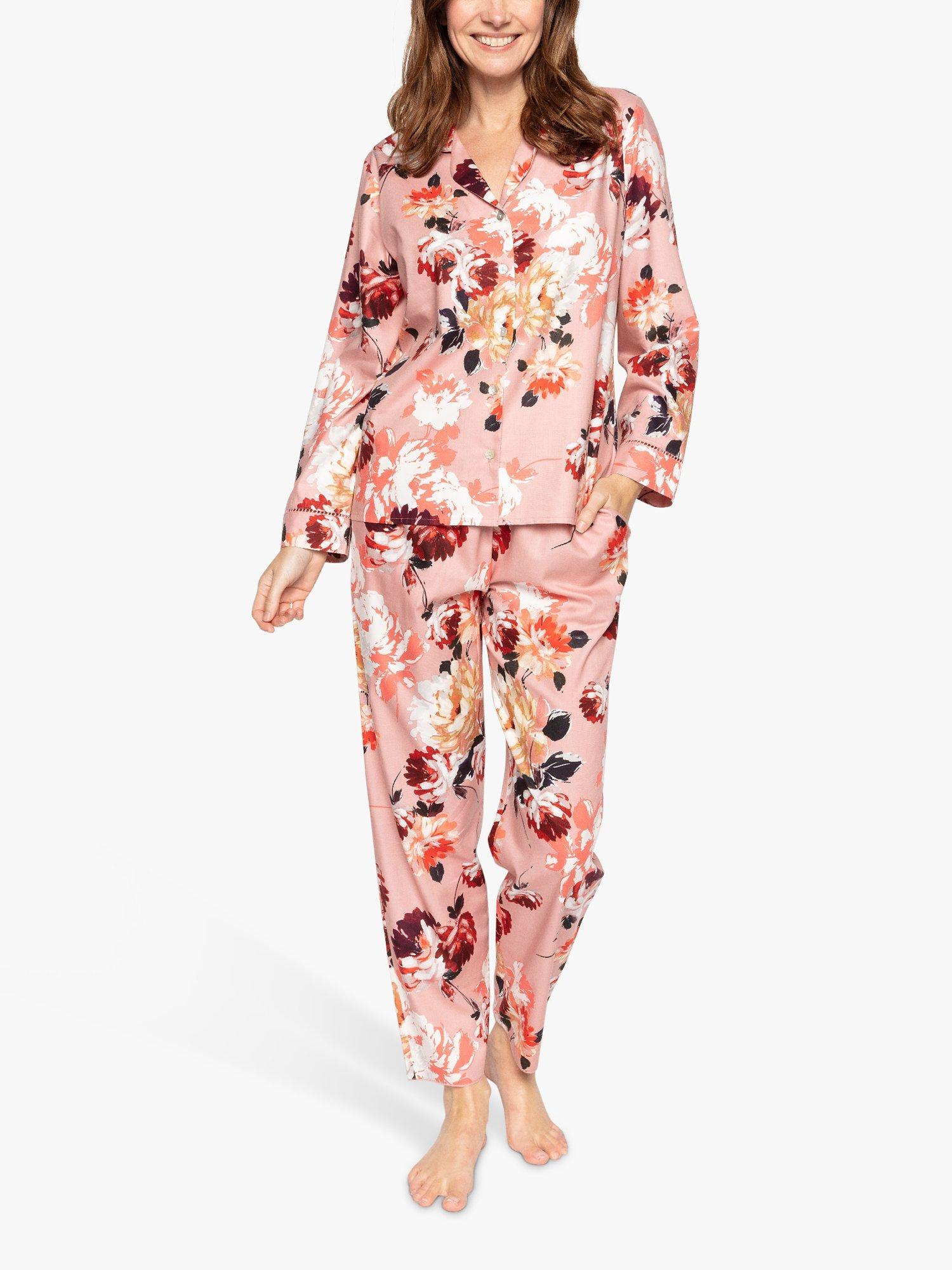 Product image 1 of 4, which shows Nora Rose by Cyberjammies Lillian Floral Print Pyjama Set, Pink/Multi, 8