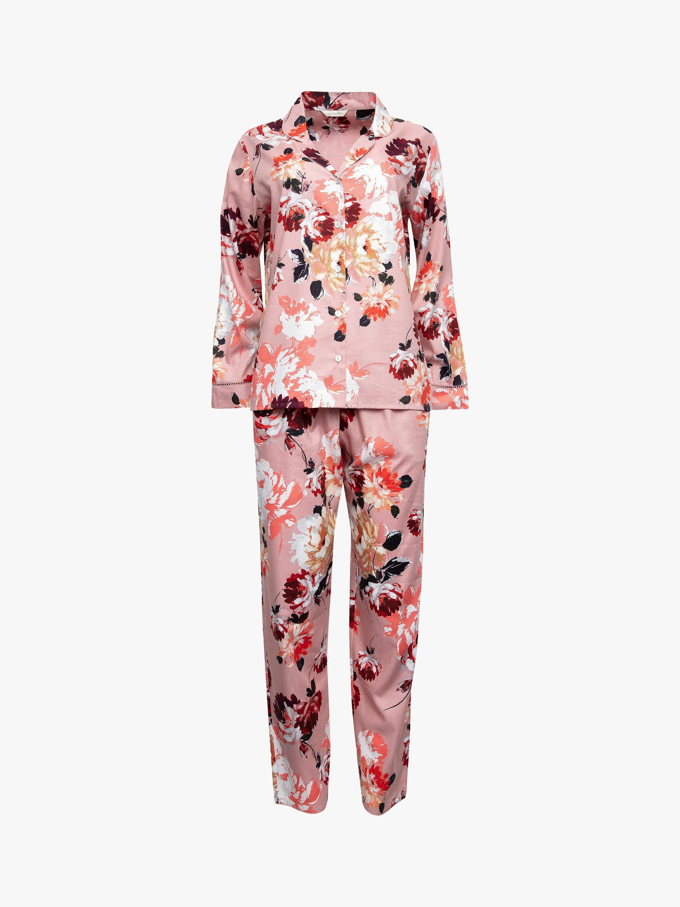 Product image 3 of 4, which shows Nora Rose by Cyberjammies Lillian Floral Print Pyjama Set, Pink/Multi, 8
