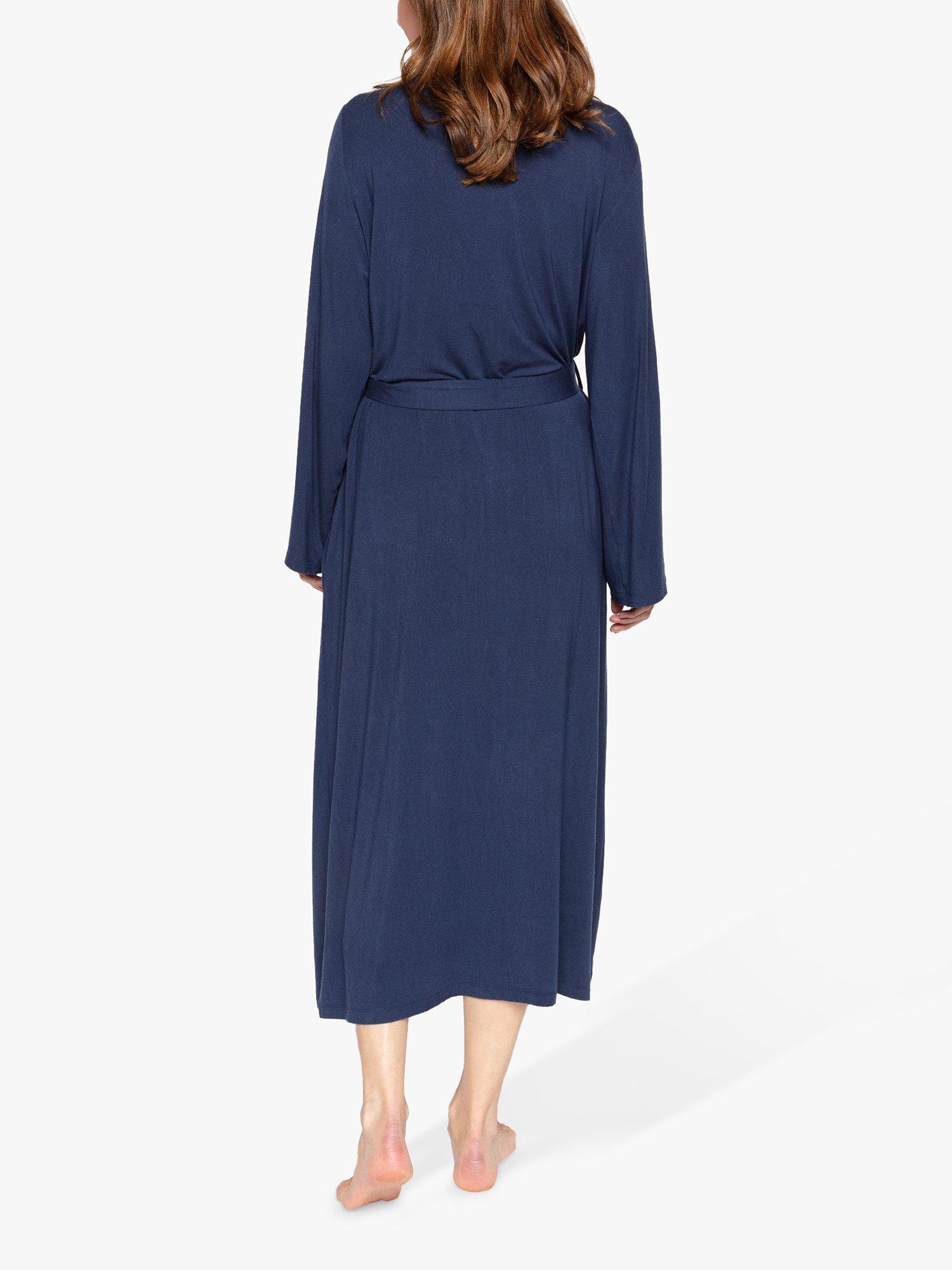 Product image 2 of 3, which shows Nora Rose by Cyberjammies Jenna Long Lace Trim Robe, Navy, 8
