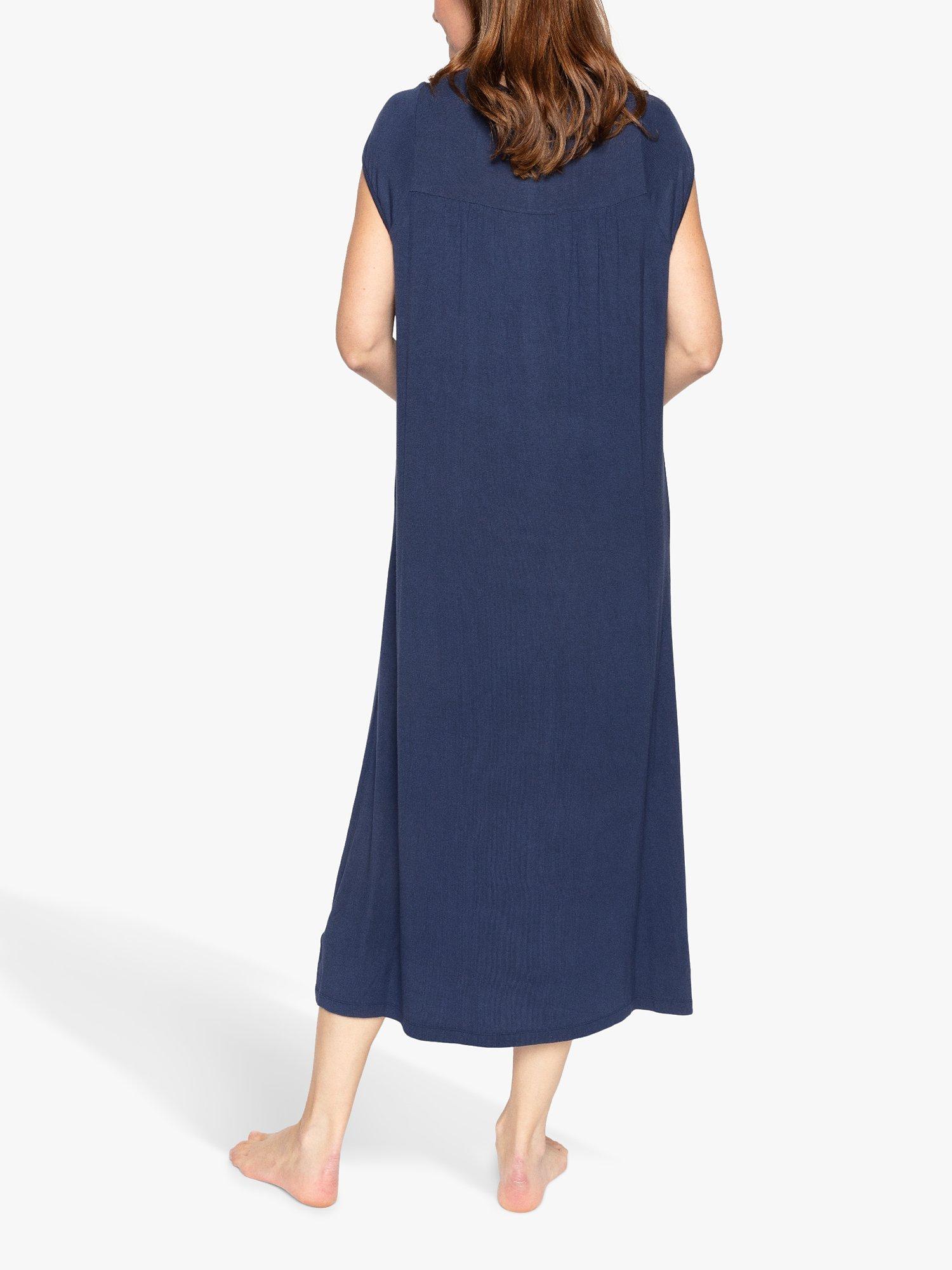 Product image 2 of 4, which shows Nora Rose by Cyberjammies Jenna Long Jersey Nightdress, Navy, 8