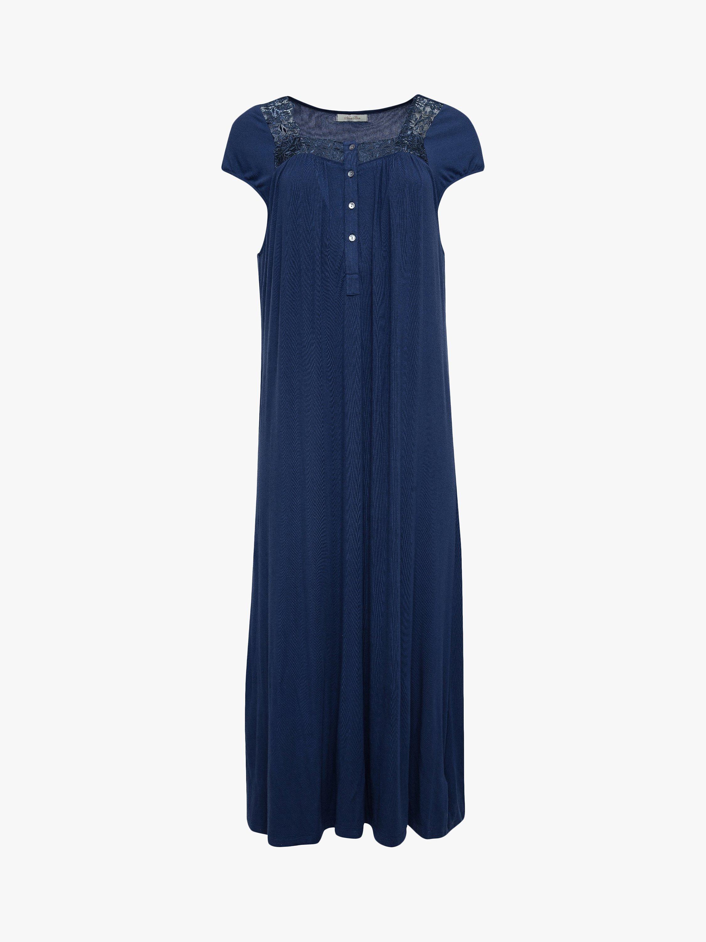Product image 3 of 4, which shows Nora Rose by Cyberjammies Jenna Long Jersey Nightdress, Navy, 8