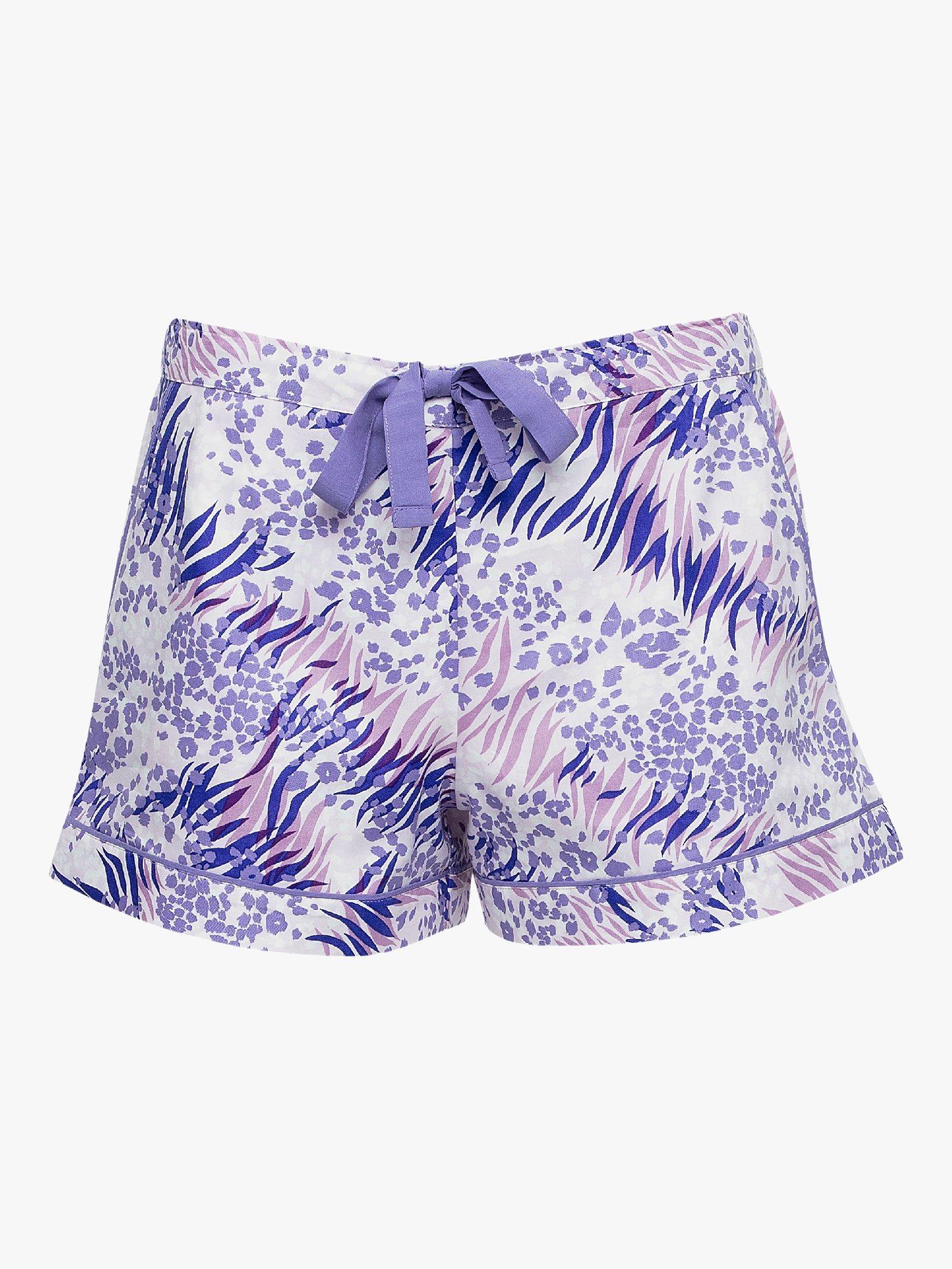 Cyberjammies Camilla Mixed Animal Print Pyjama Shorts, Lilac, 8