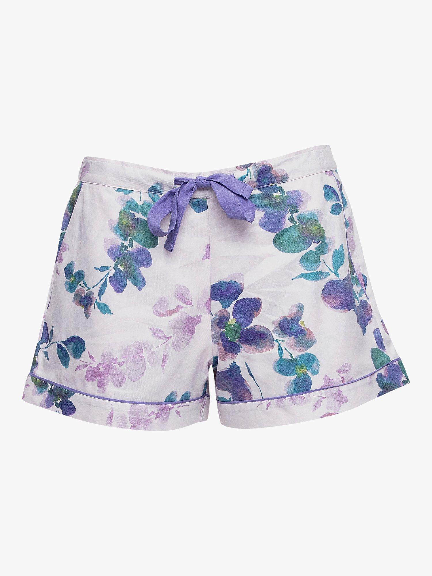 Product image 3 of 4, which shows Cyberjammies Camilla Floral Print Pyjama Shorts, Light Pink, 8