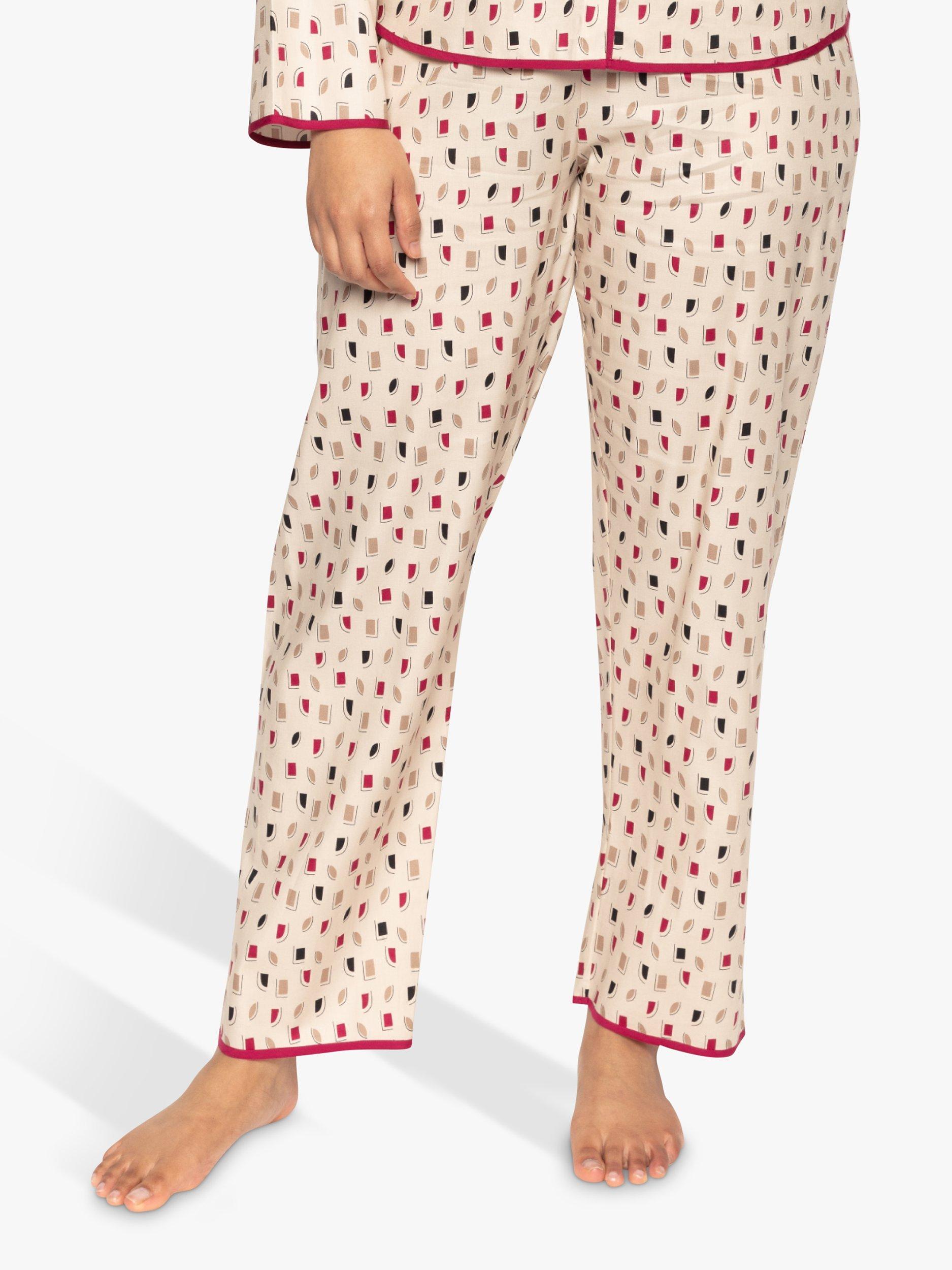 Product image 1 of 4, which shows Cyberjammies Naomi Geometric Print Pyjama Bottoms, Cream/Multi, 8