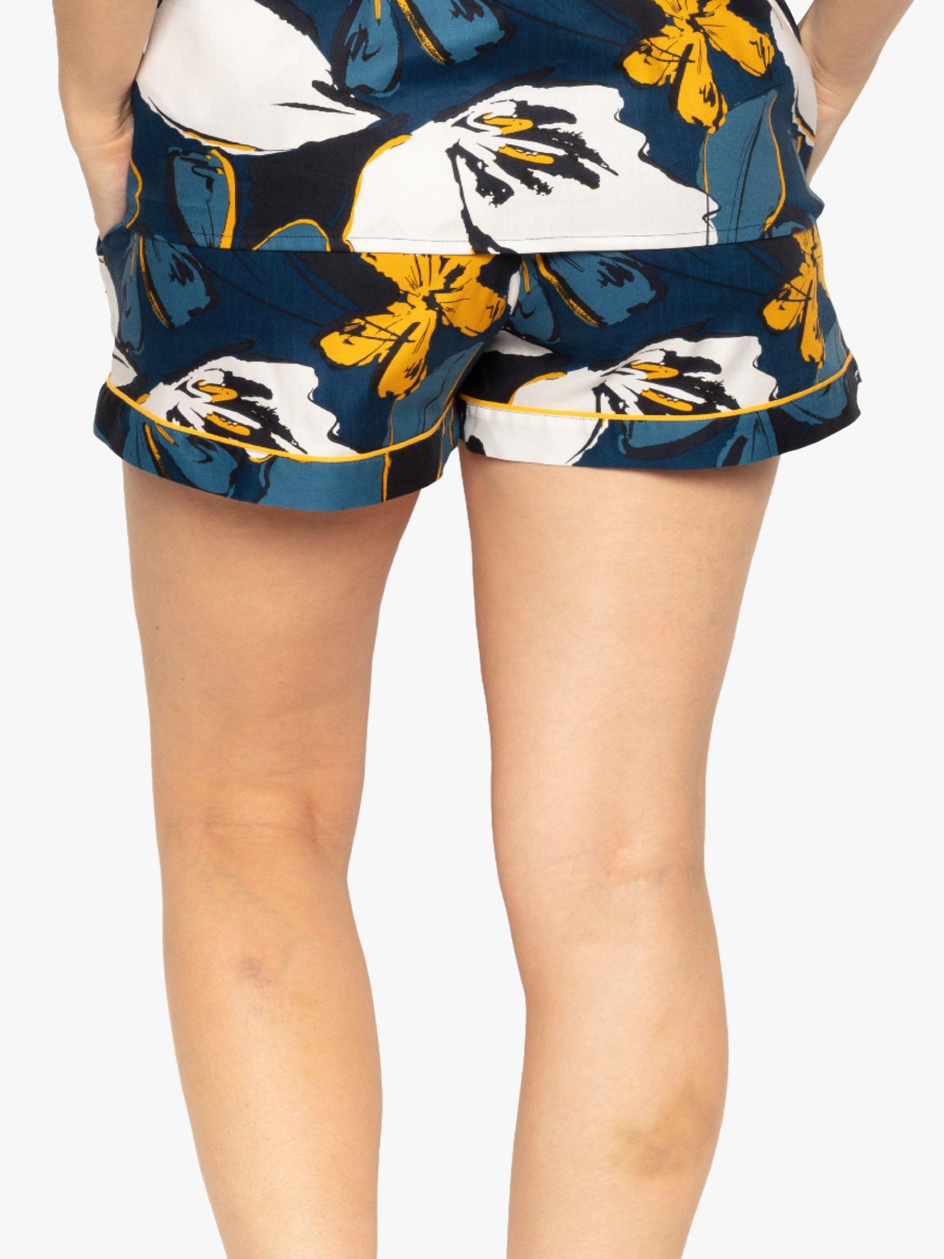 Product image 2 of 4, which shows Cyberjammies Verity Oversized Floral Pyjama Shorts, Blue, 8