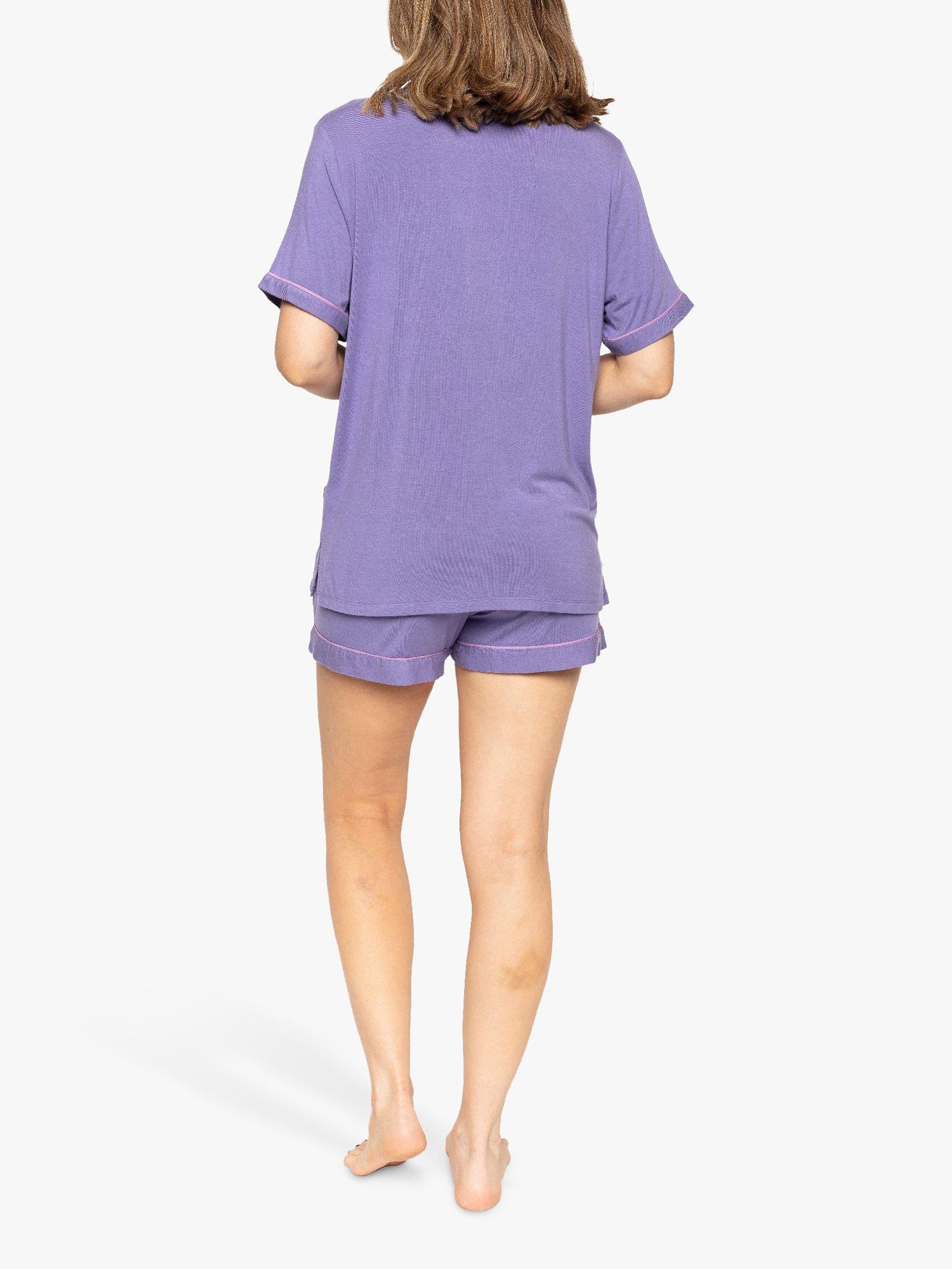 Product image 2 of 5, which shows Cyberjammies Camilla Jersey Shorts Pyjamas, Lilac, 8