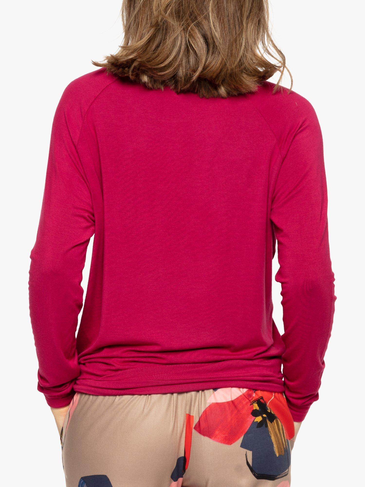 Product image 2 of 4, which shows Cyberjammies Naomi Knit Long Sleeve Pyjama Top, Fuchsia, 8