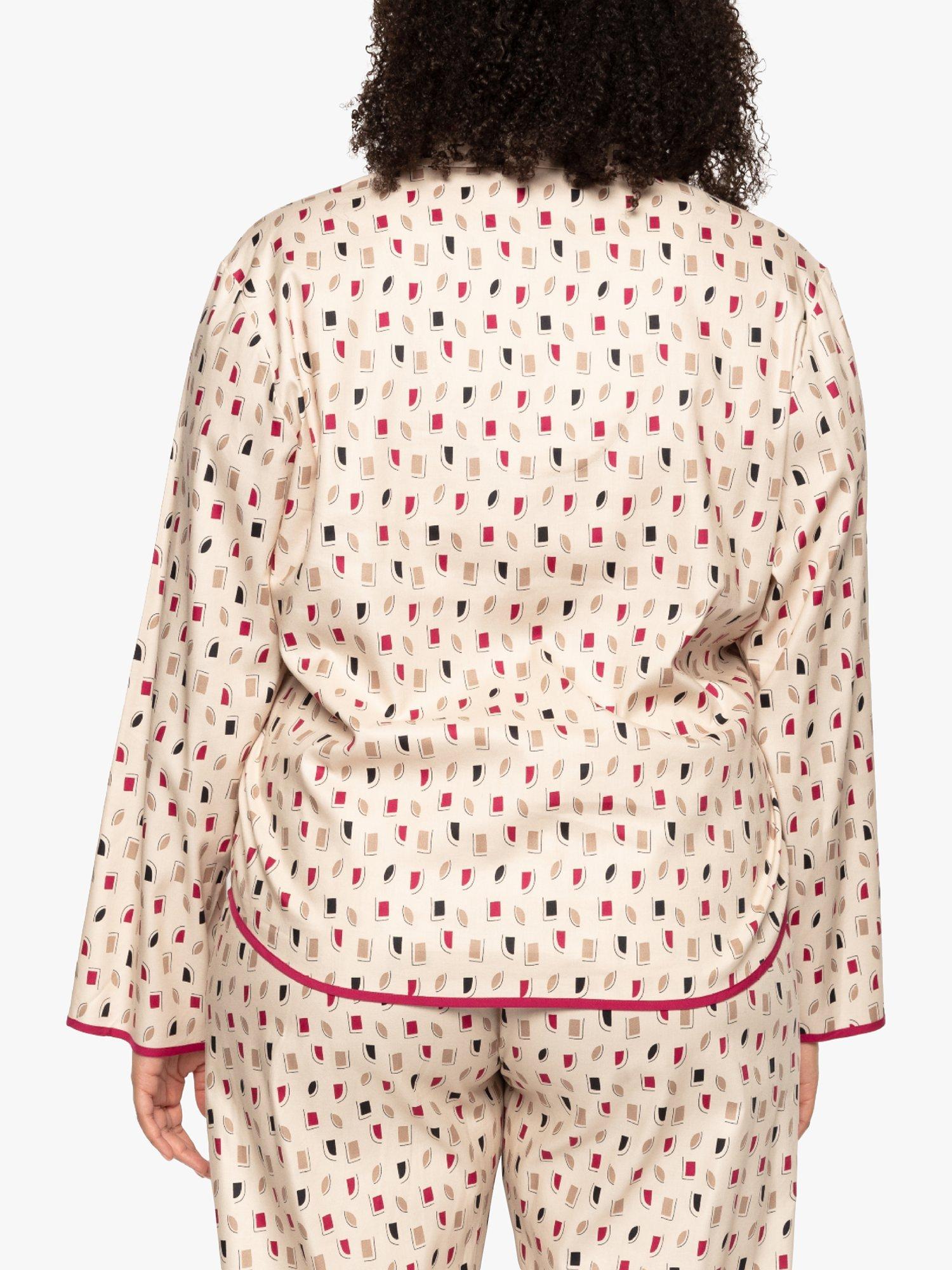 Product image 2 of 3, which shows Cyberjammies Naomi Geometric Print Pyjama Top, Cream/Multi, 8