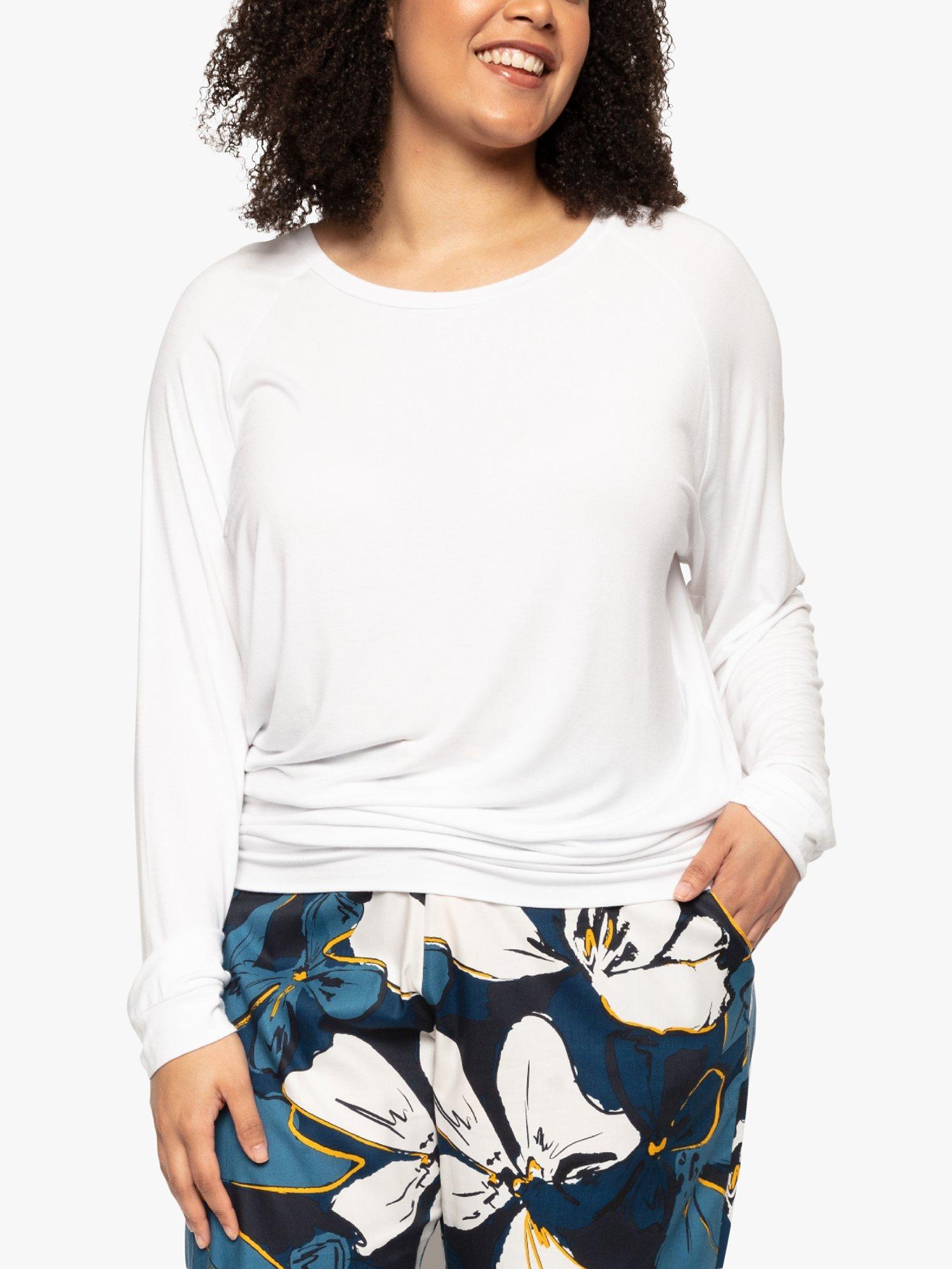 Cyberjammies Naomi Knit Long Sleeve Pyjama Top, White, 8