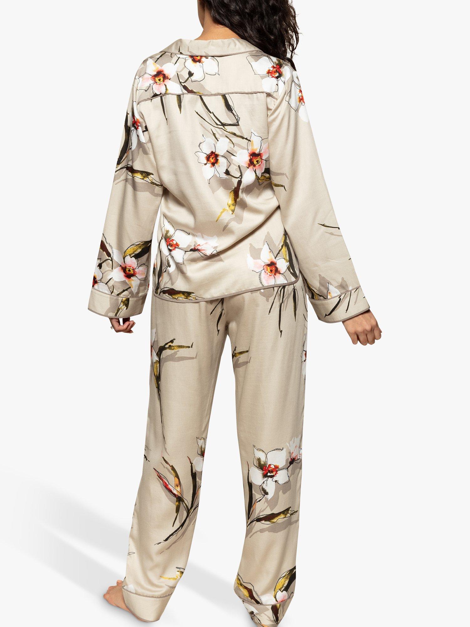 Product image 2 of 3, which shows Fable & Eve Carnaby Shirt Pyjama Set, Beige, 8