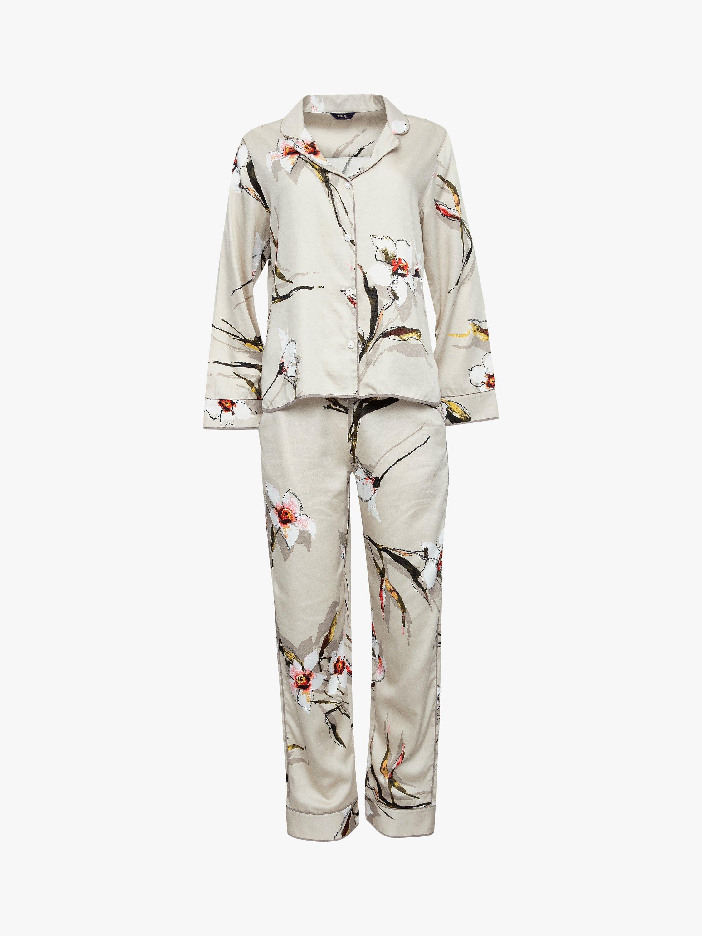 Product image 3 of 3, which shows Fable & Eve Carnaby Shirt Pyjama Set, Beige, 8