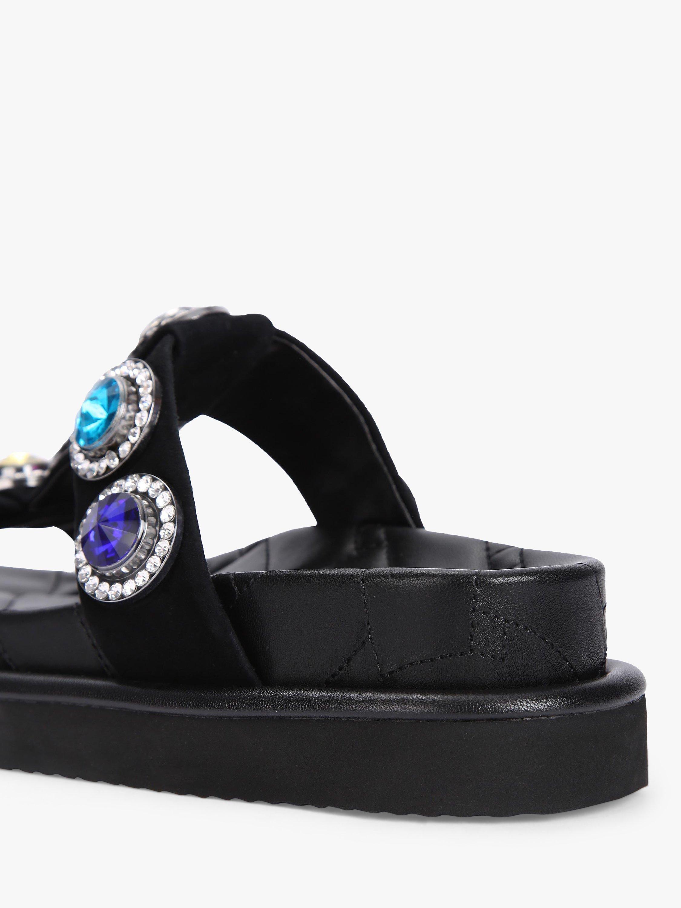 Product image 3 of 5, which shows Kurt Geiger London Orson Crystal Gem Sliders, Black/Multi, 3