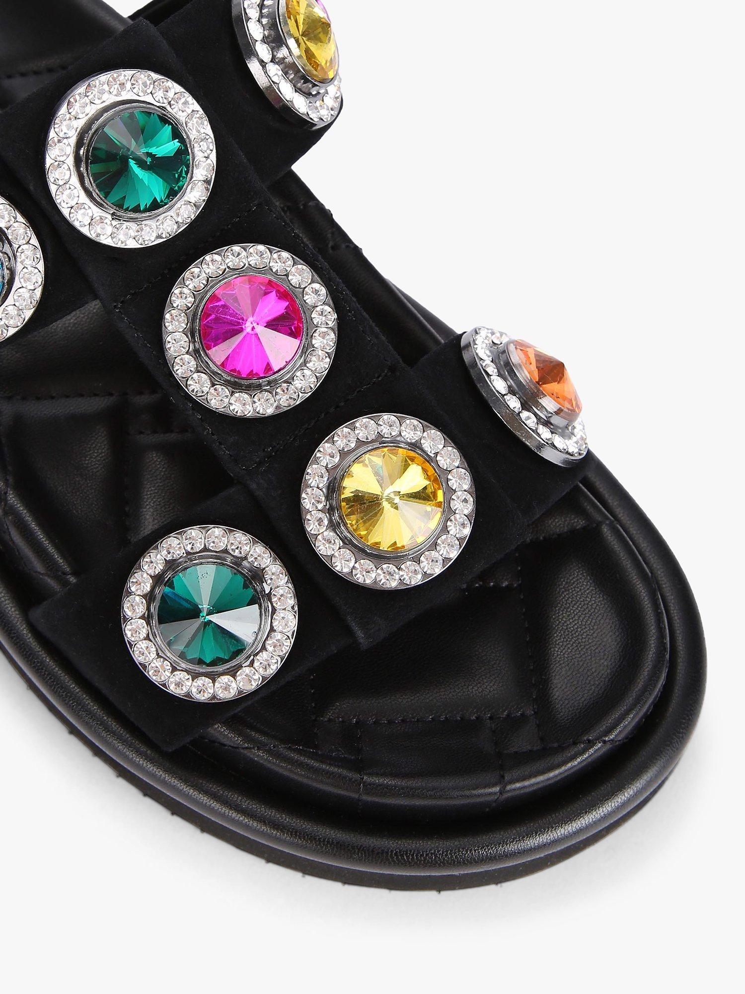 Product image 4 of 5, which shows Kurt Geiger London Orson Crystal Gem Sliders, Black/Multi, 3