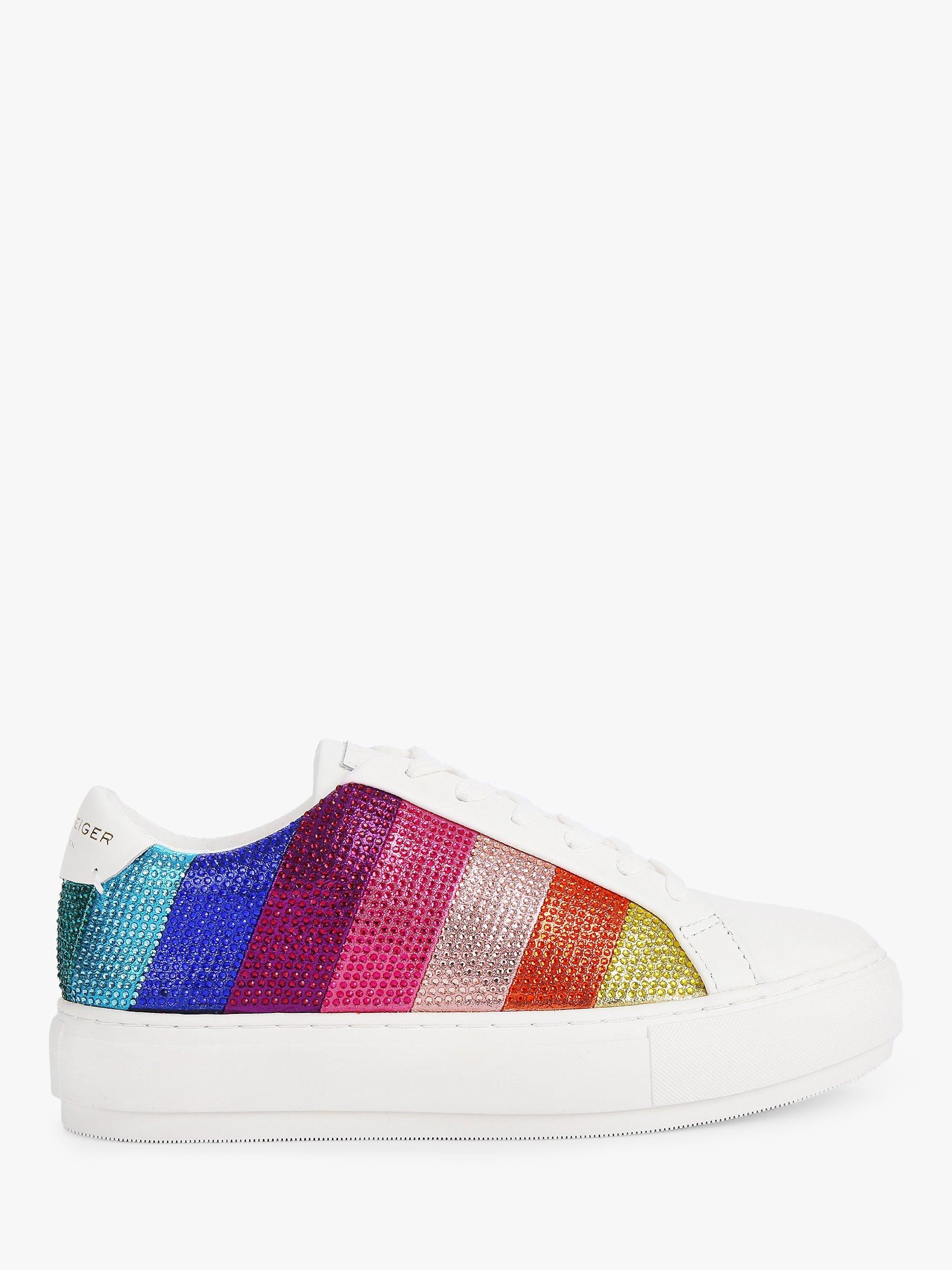 Kurt Geiger London Laney Leather Crystal Embellished Trainers, Multi