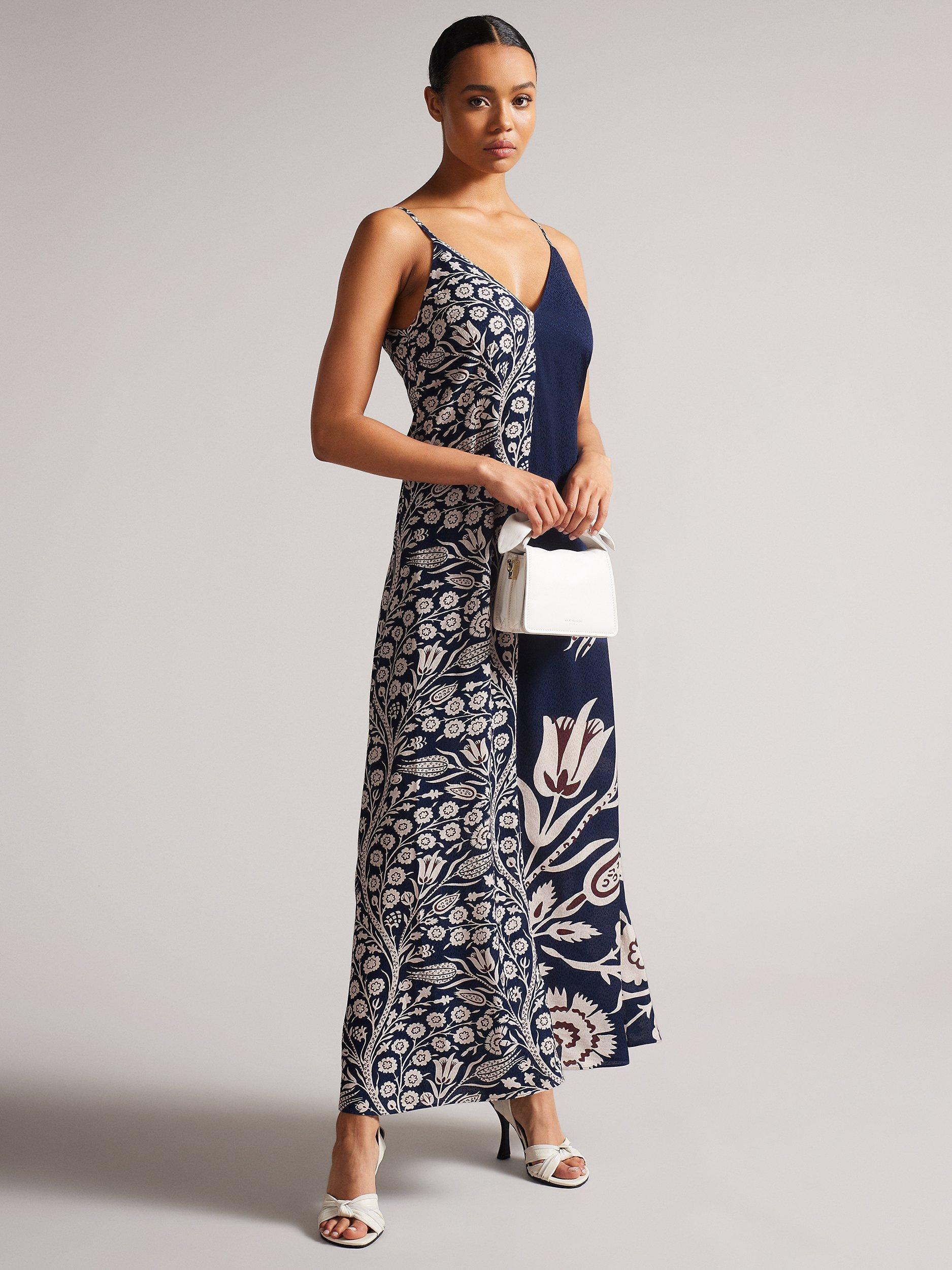 Ted Baker Lucyle Floral Print Maxi Dress Navy