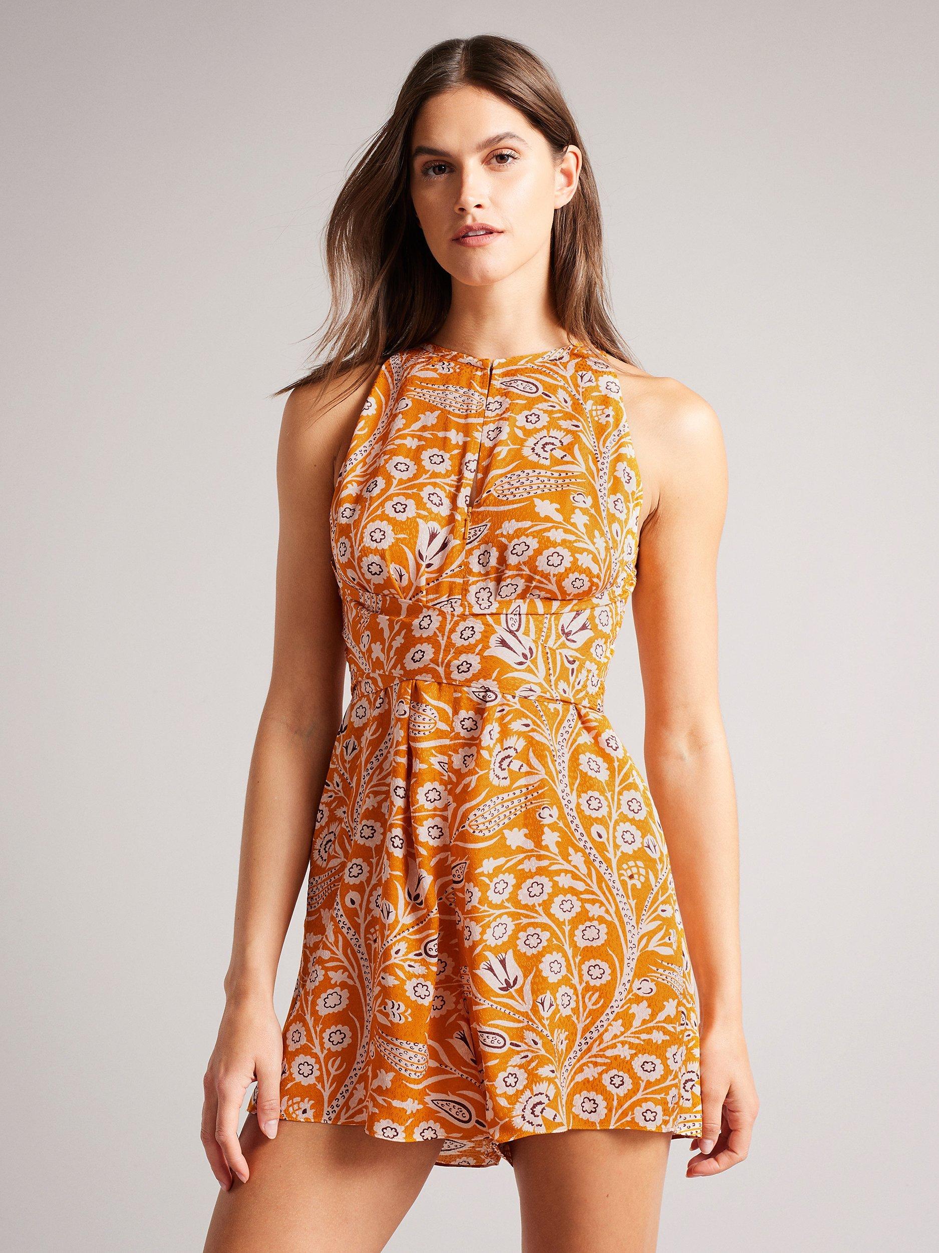 Ted Baker Eiverly Floral Playsuit, Orange