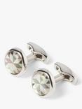 Simon Carter Kaleidoscope Mother of Pearl Cufflinks, White/Grey