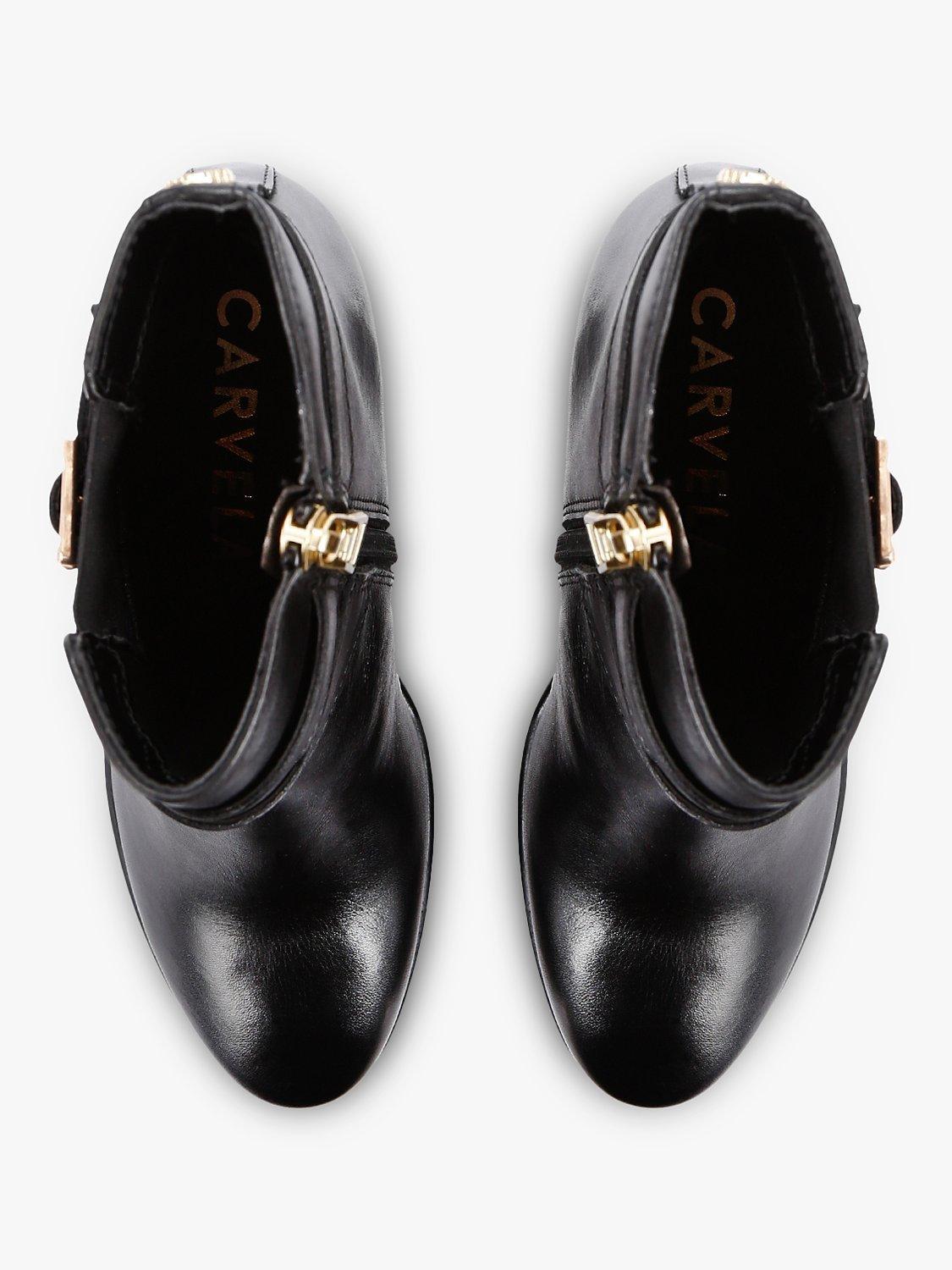 Product image 4 of 5, which shows Carvela Silver 2 High Heel Leather Ankle Boots, Black, 3