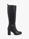 Carvela Silver Leather Knee High Boots, Black