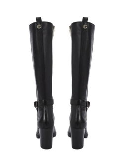 Carvela Silver Leather Knee High Boots, Black - view 2, Black