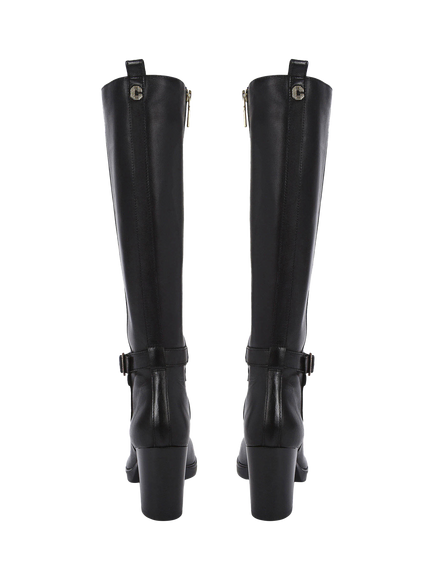 Carvela Silver Leather Knee High Boots, Black - view 2, Black