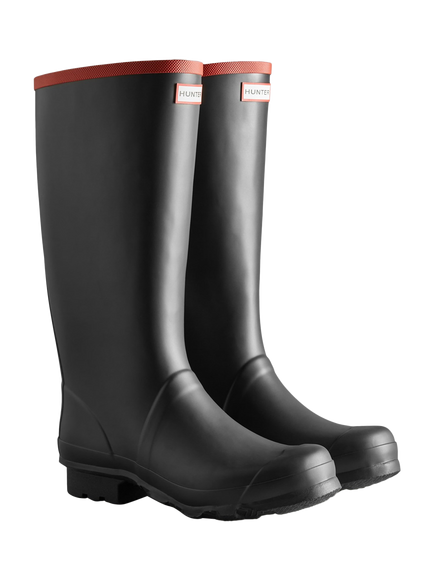 Hunter Argyll Full Knee Wellington Boots - view 2, Black