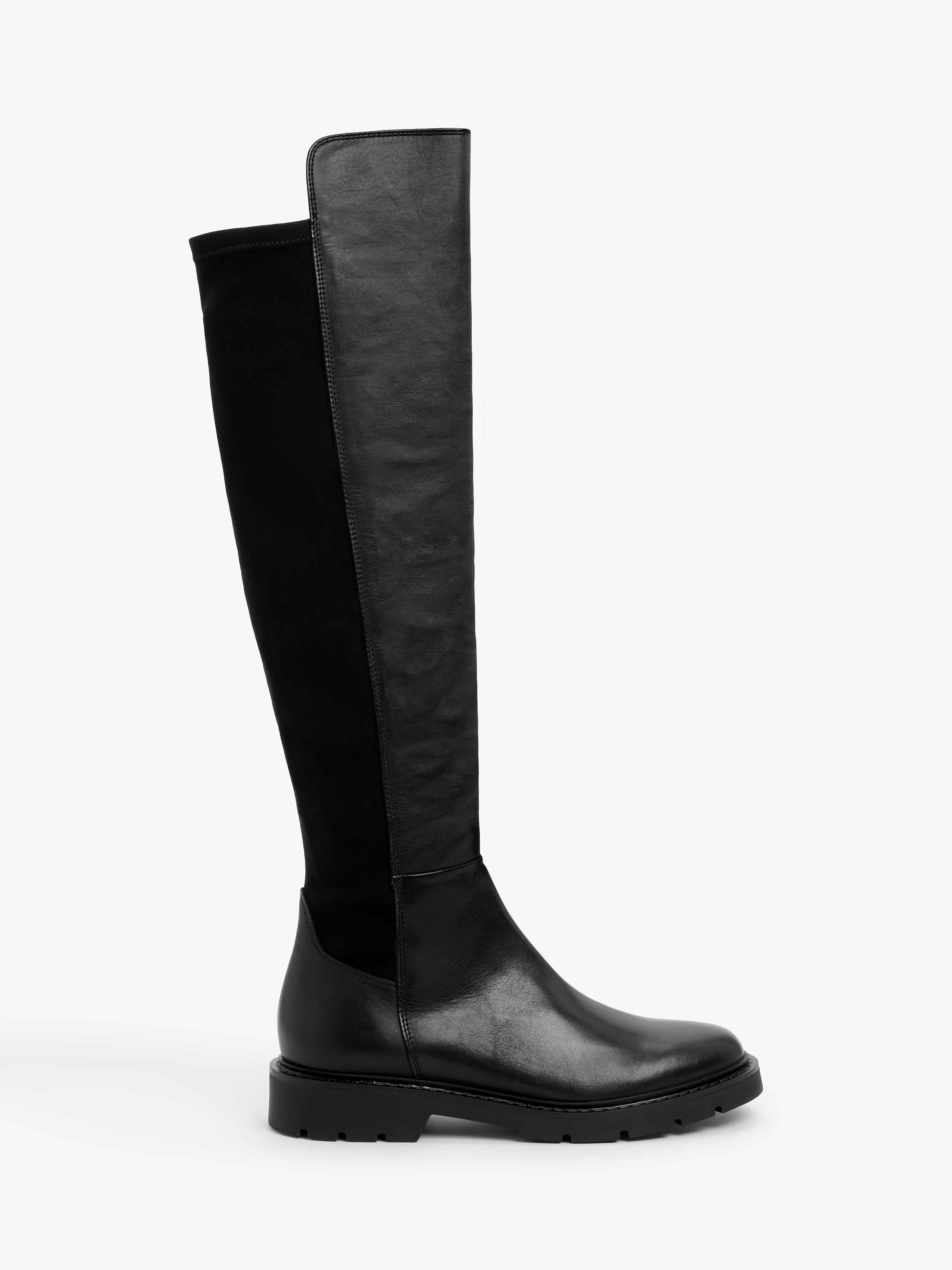 John Lewis Tilda 2 Leather Over The Knee Boots, Black