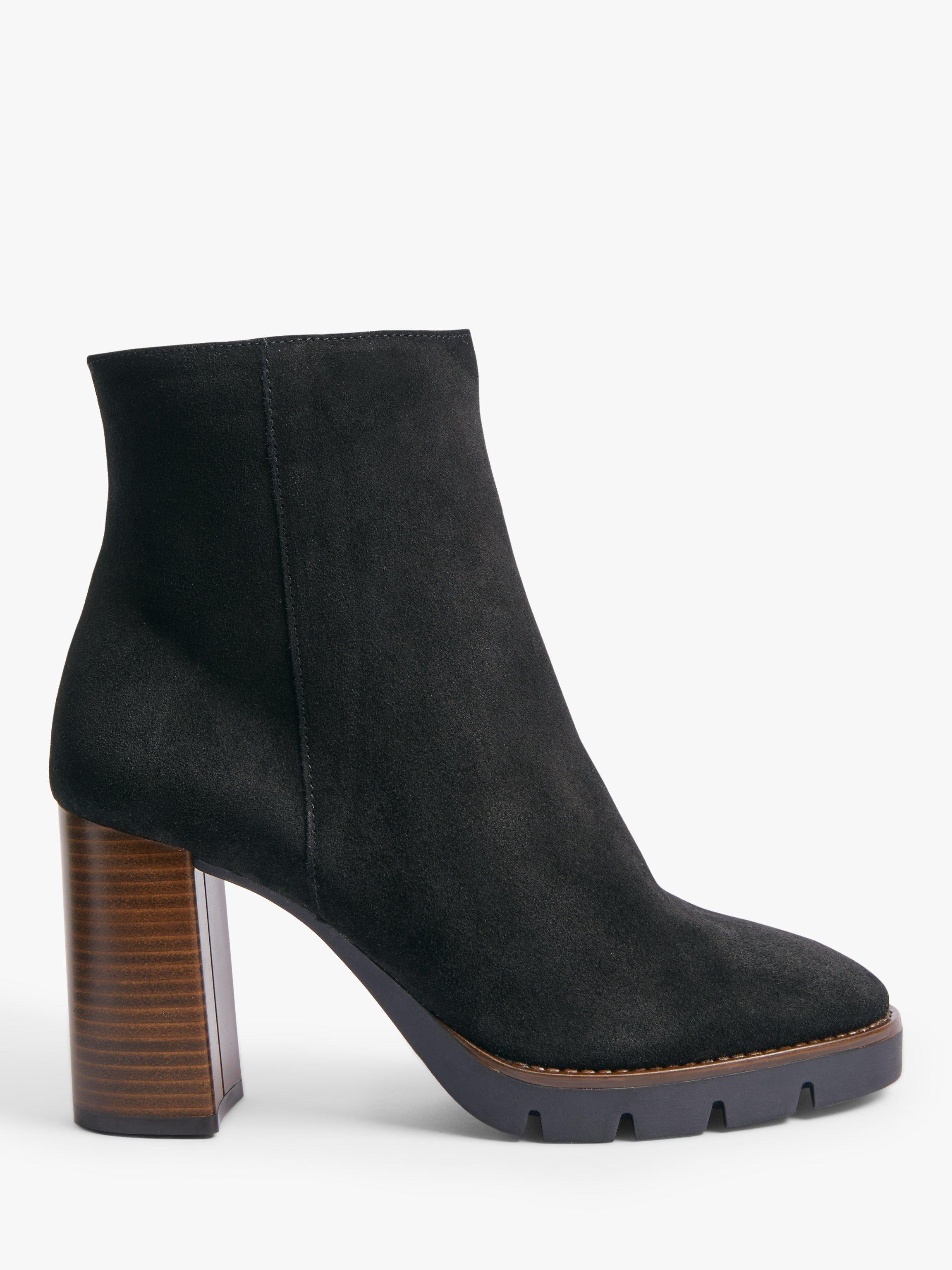 AND/OR Opera Stack Heel Ankle Boots, Crosta Black