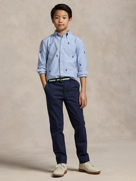 Ralph Lauren Kids' Belted Chino Trousers, Newport Navy