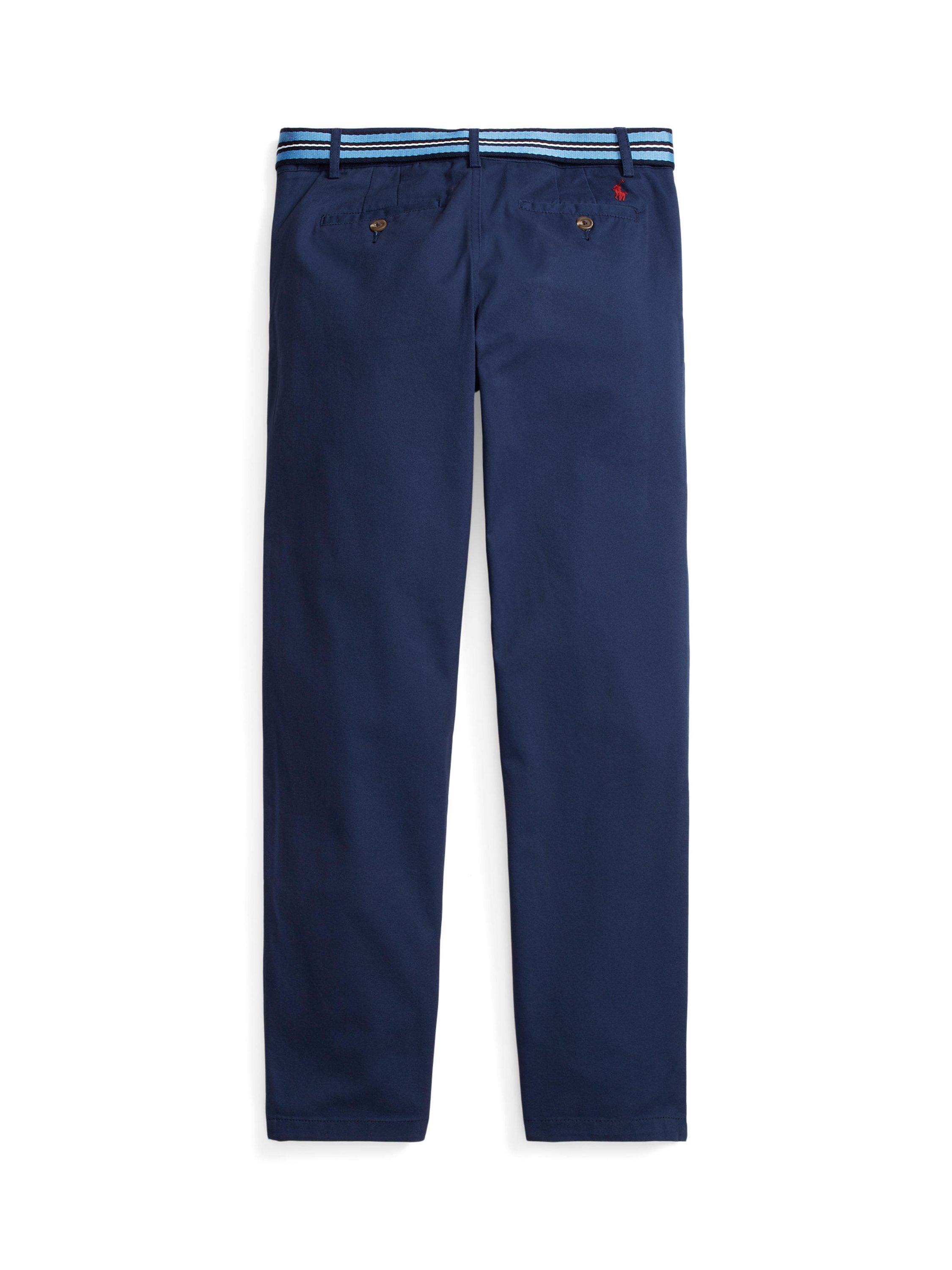 Product image 5 of 5, which shows Ralph Lauren Kids' Belted Chino Trousers, Newport Navy, 18 months