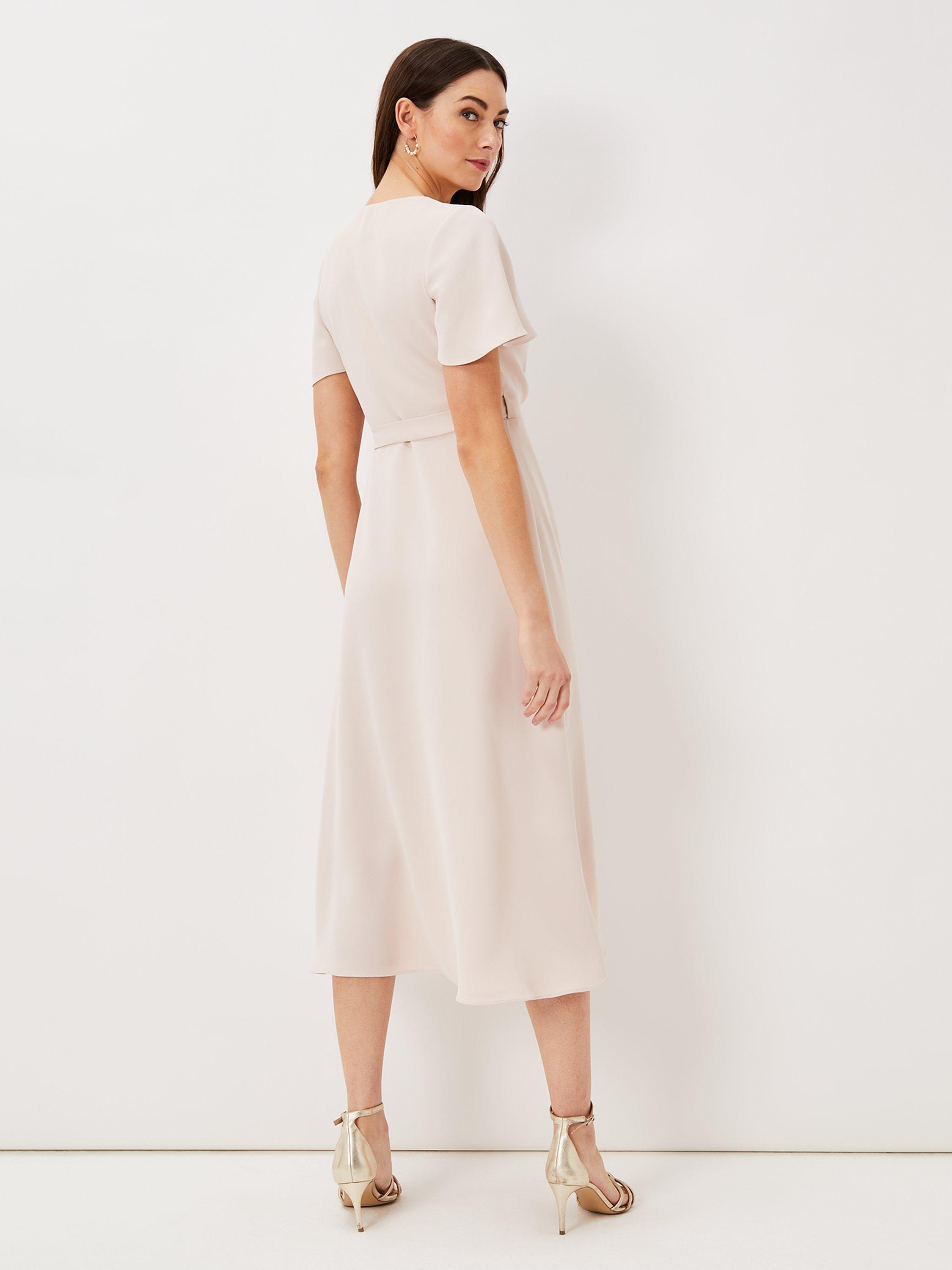 Product image 2 of 7, which shows Phase Eight Julissa Wrap Dress, Cameo, 14