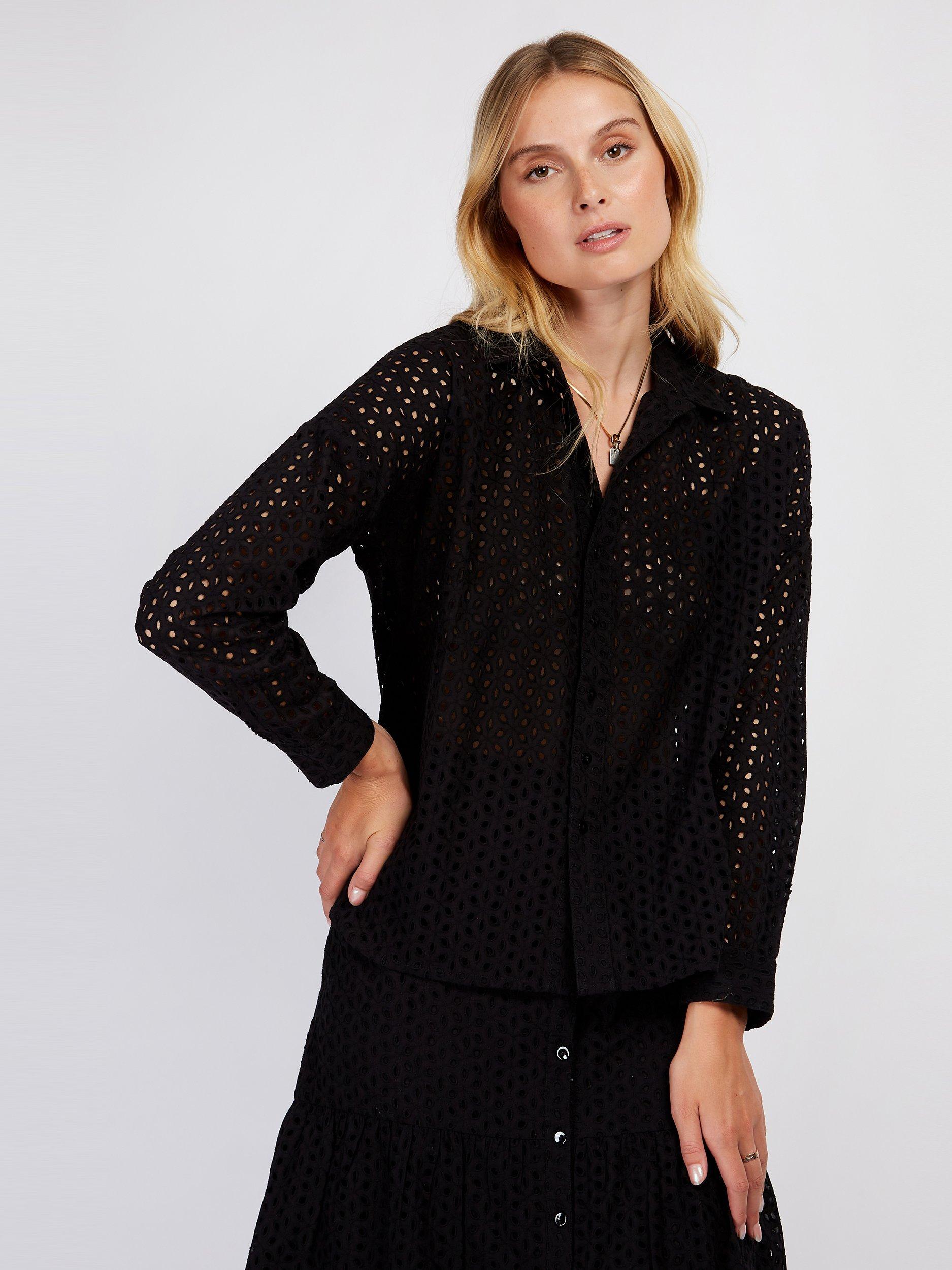 Somerset by Alice Temperley Broderie Anglaise Shirt, Black