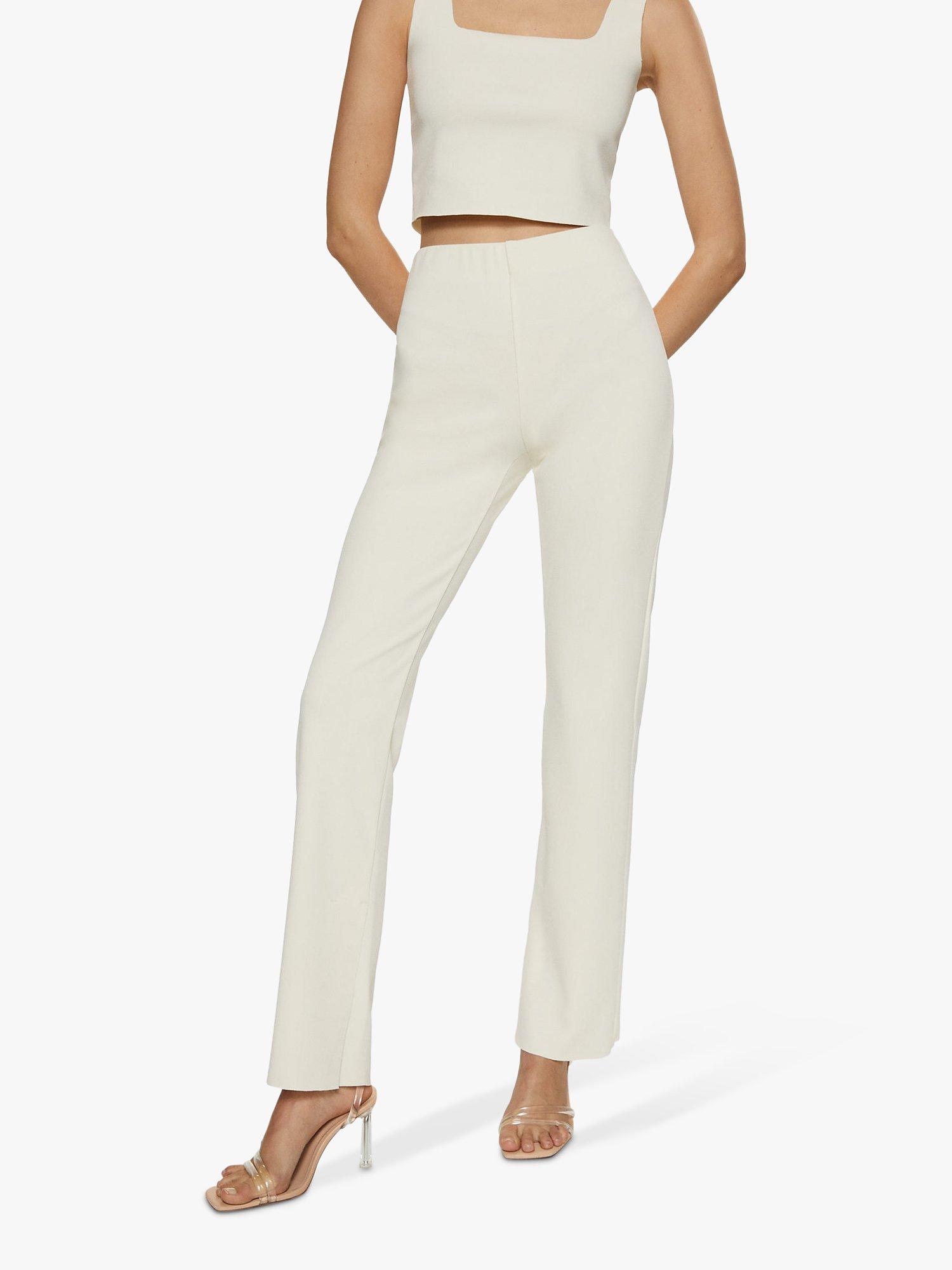 Mango Maggie Trousers, Light Beige